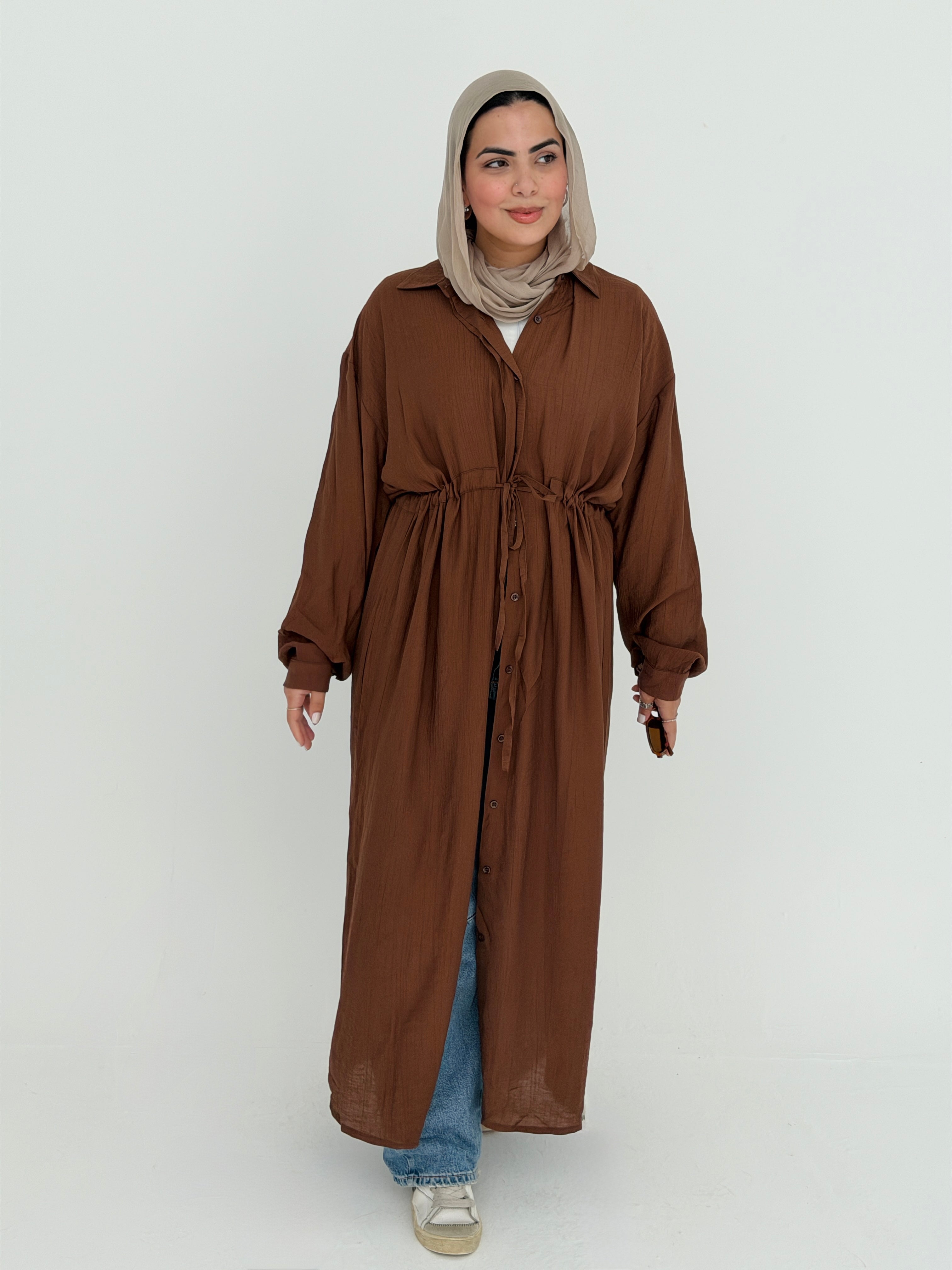 SAGE shirt dress in Brown