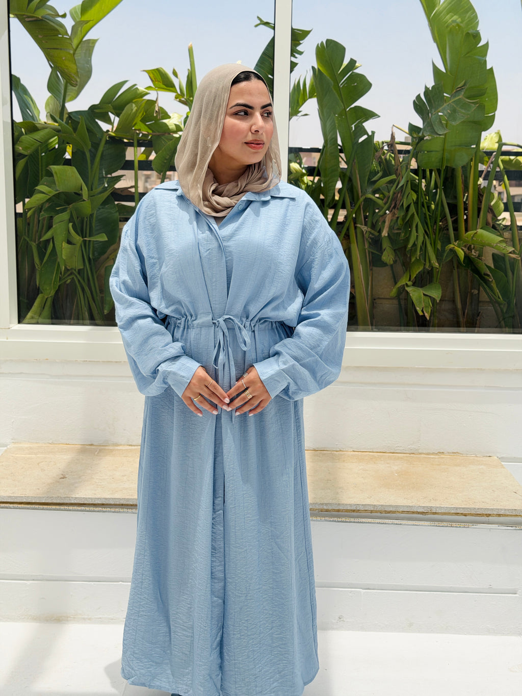 SAGE shirt dress in sky blue