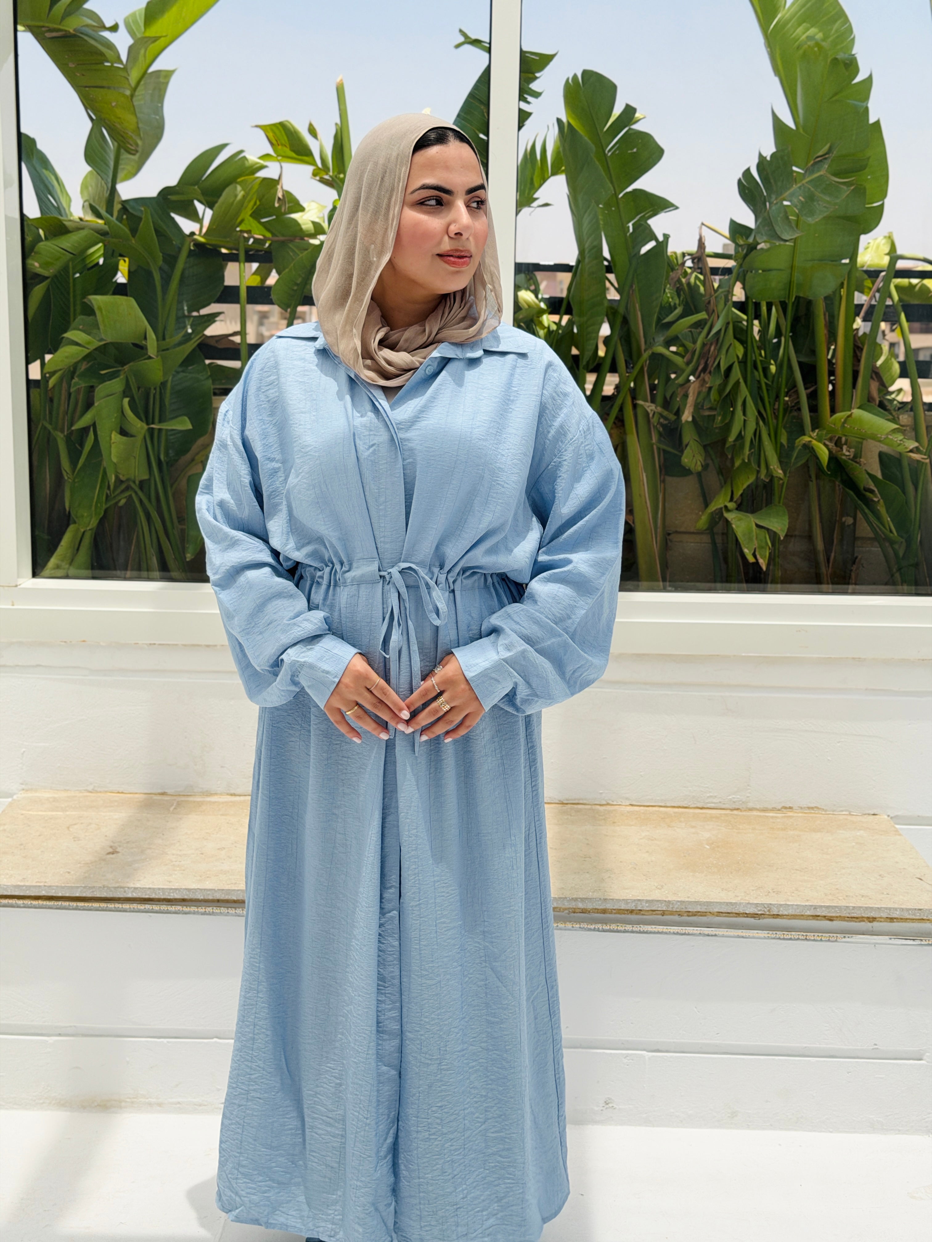 SAGE shirt dress in sky blue