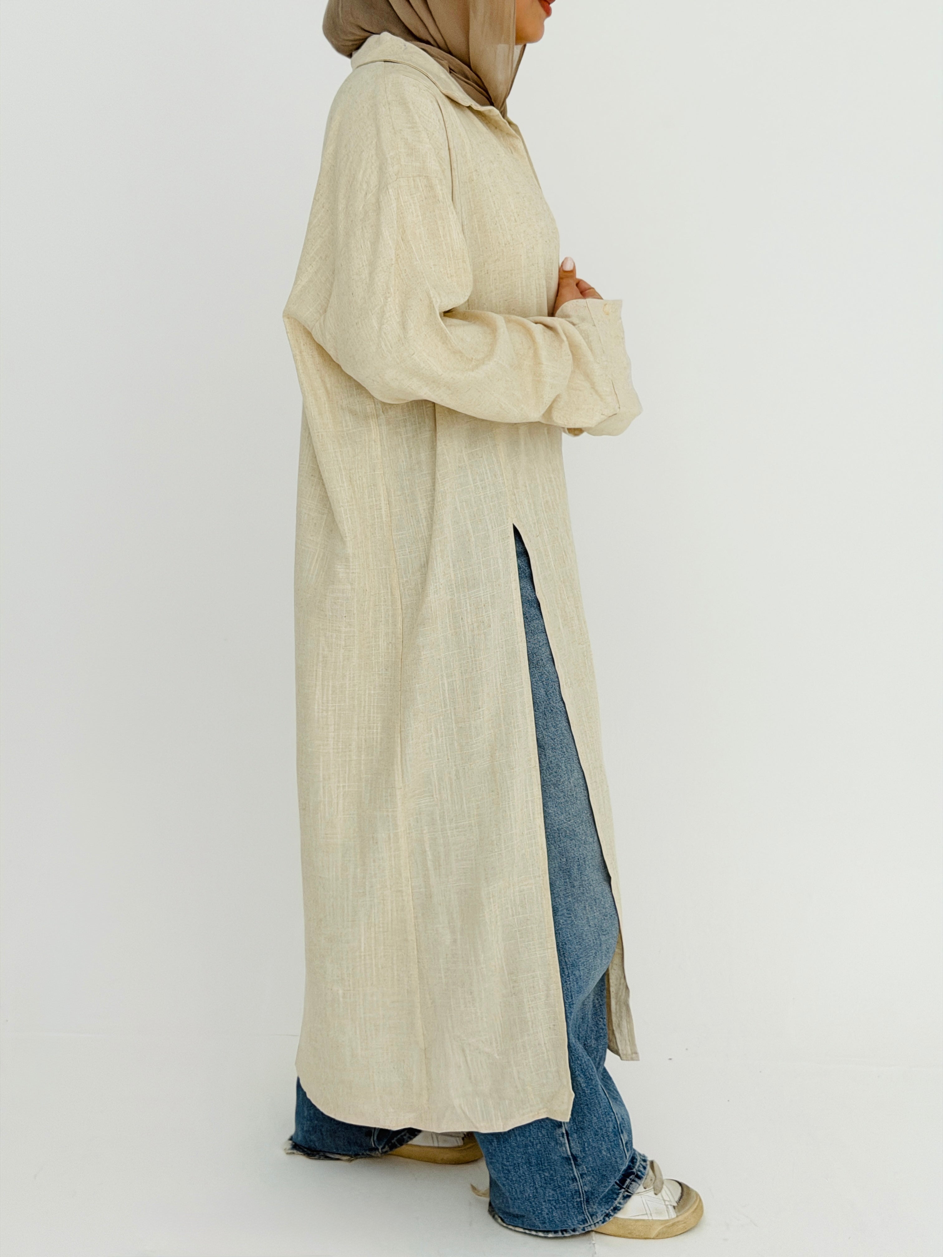 ALMA long shirt in Beige