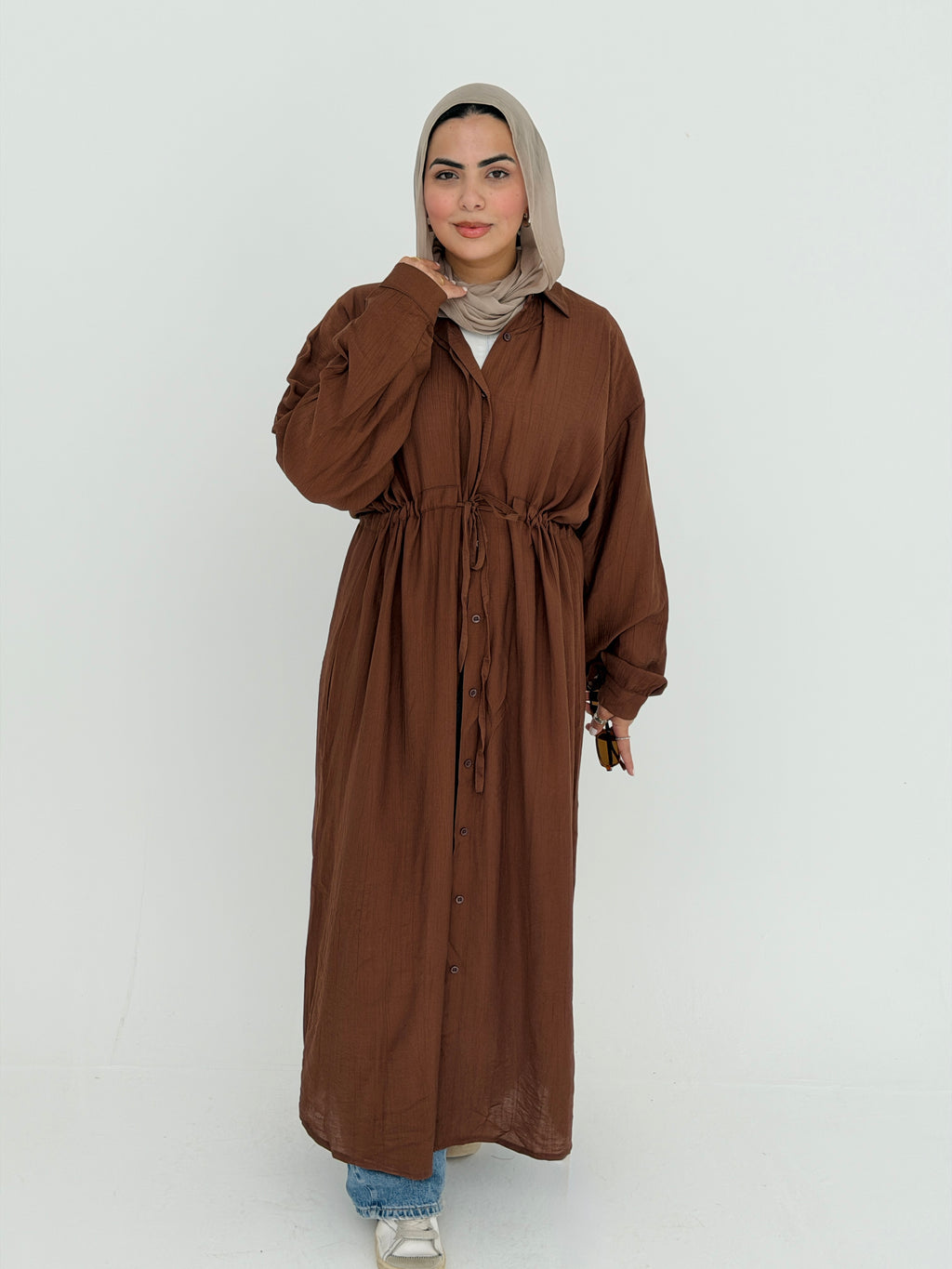 SAGE shirt dress in Brown