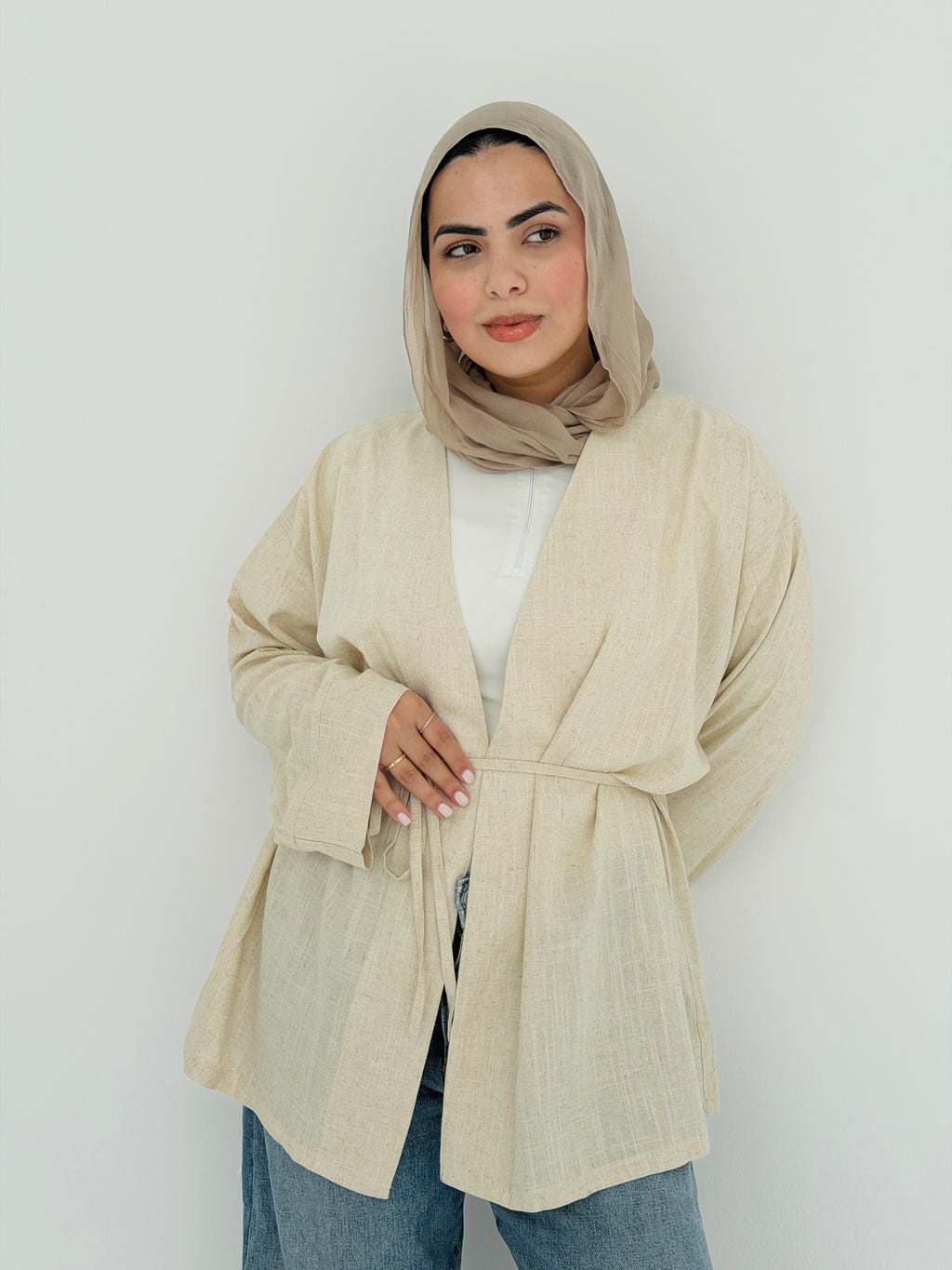 SOLENE Cardigan in Beige