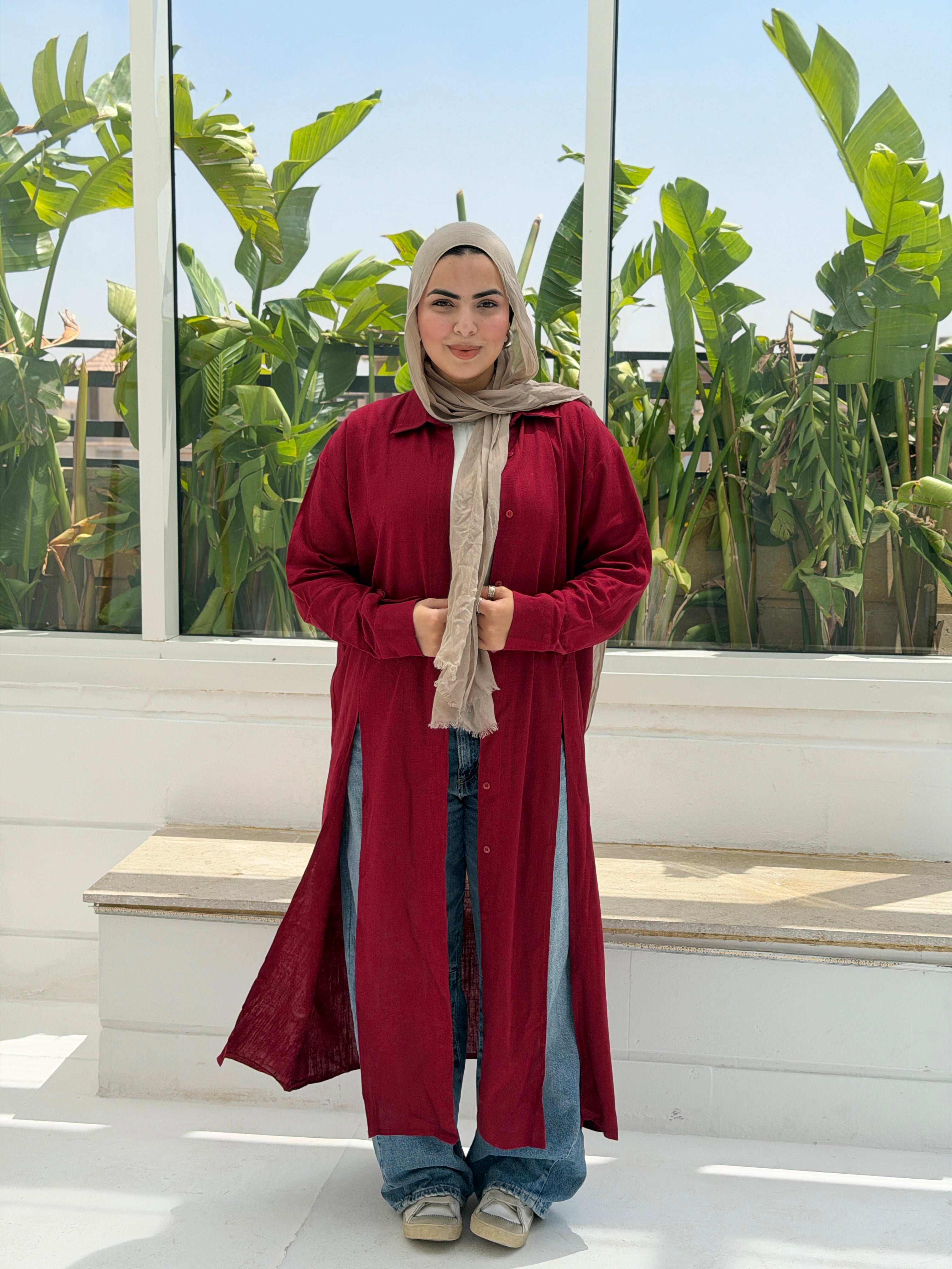 ALMA long shirt in Burgundy