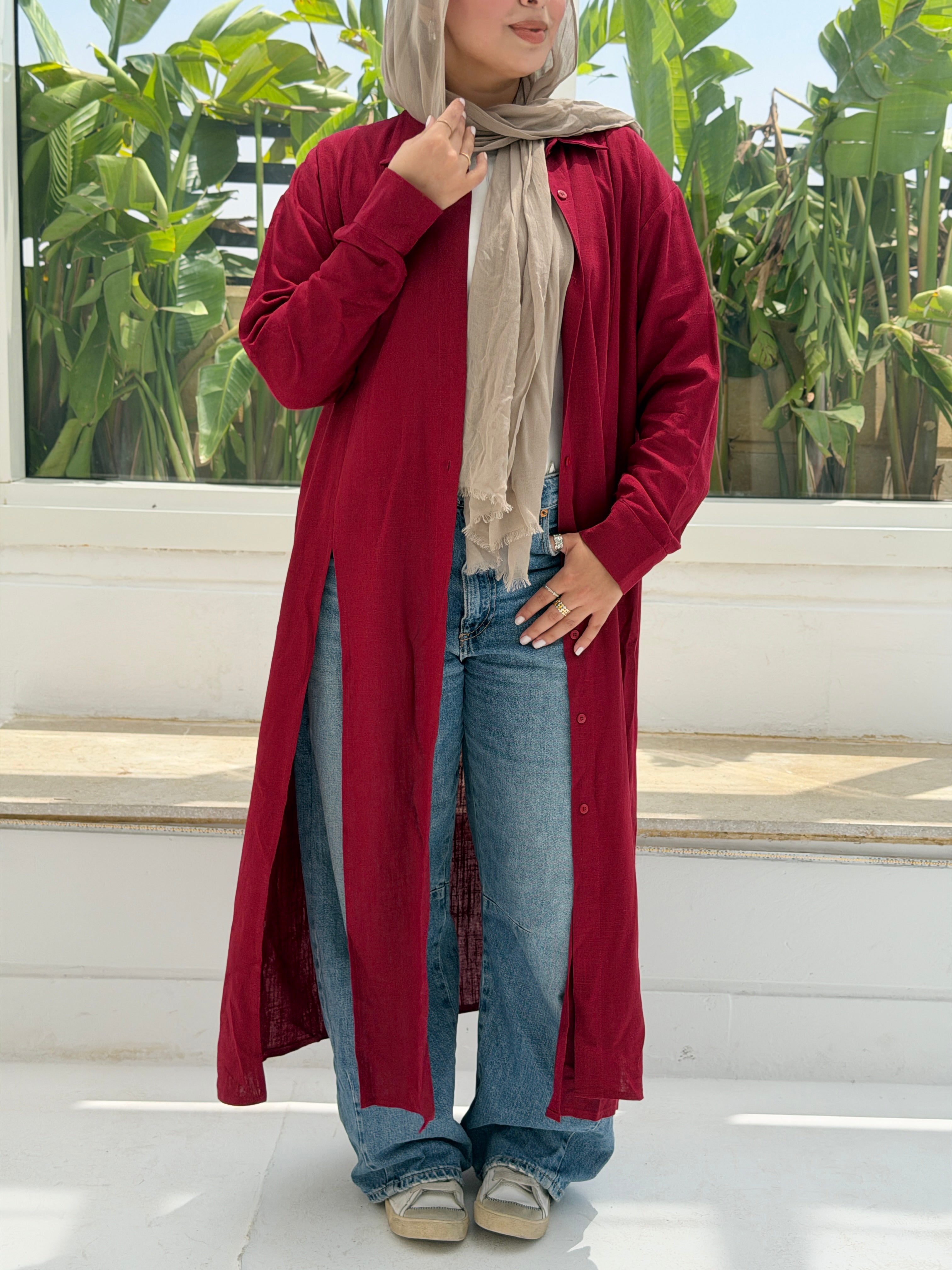 ALMA long shirt in Burgundy
