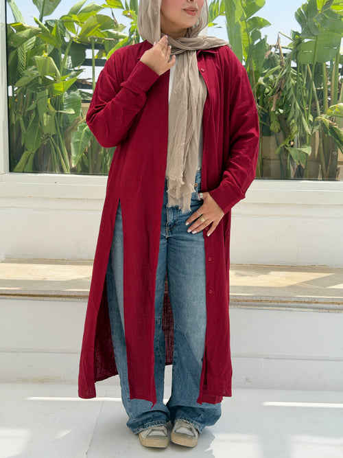 ALMA long shirt in Burgundy