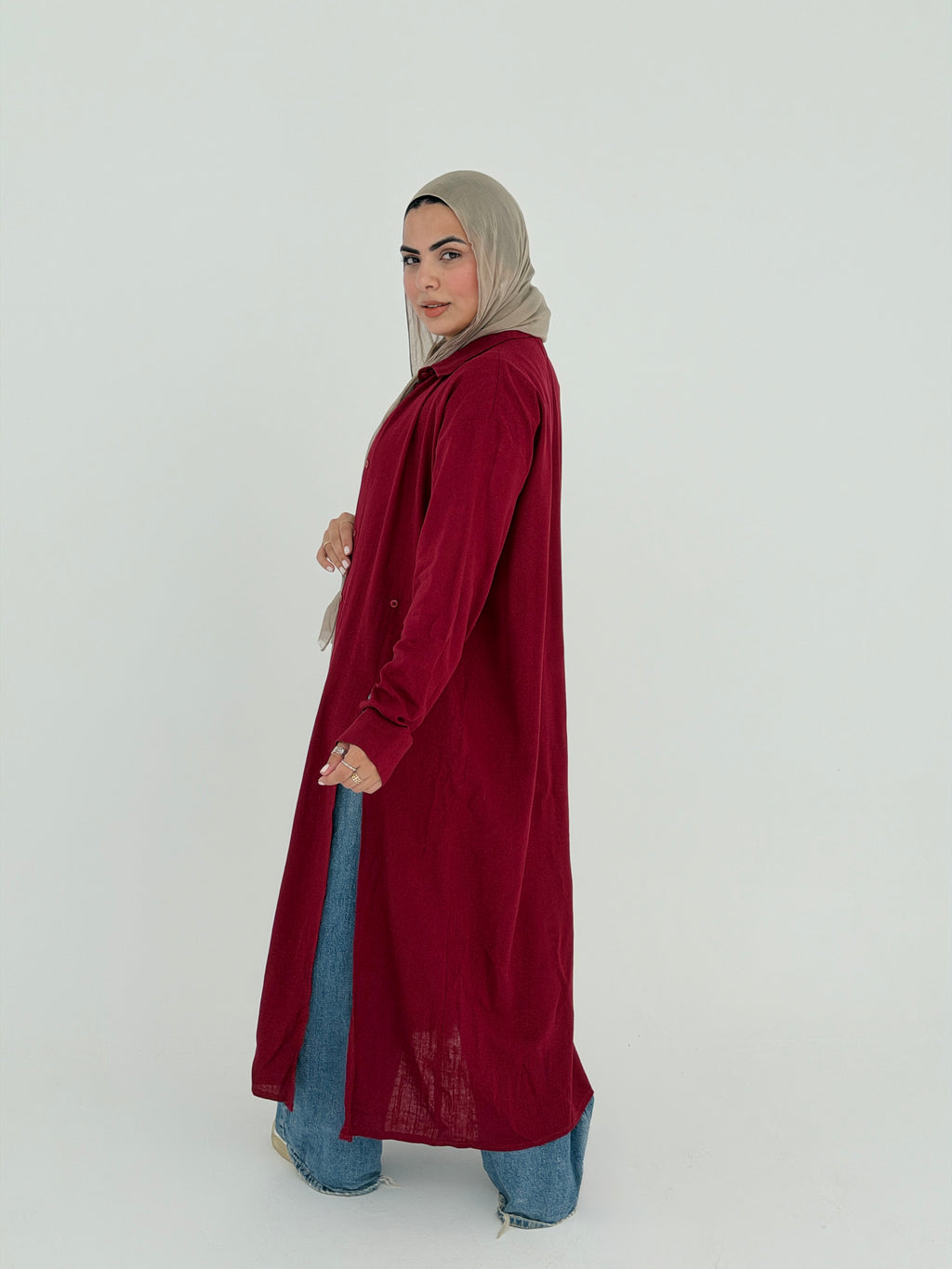 ALMA long shirt in Burgundy