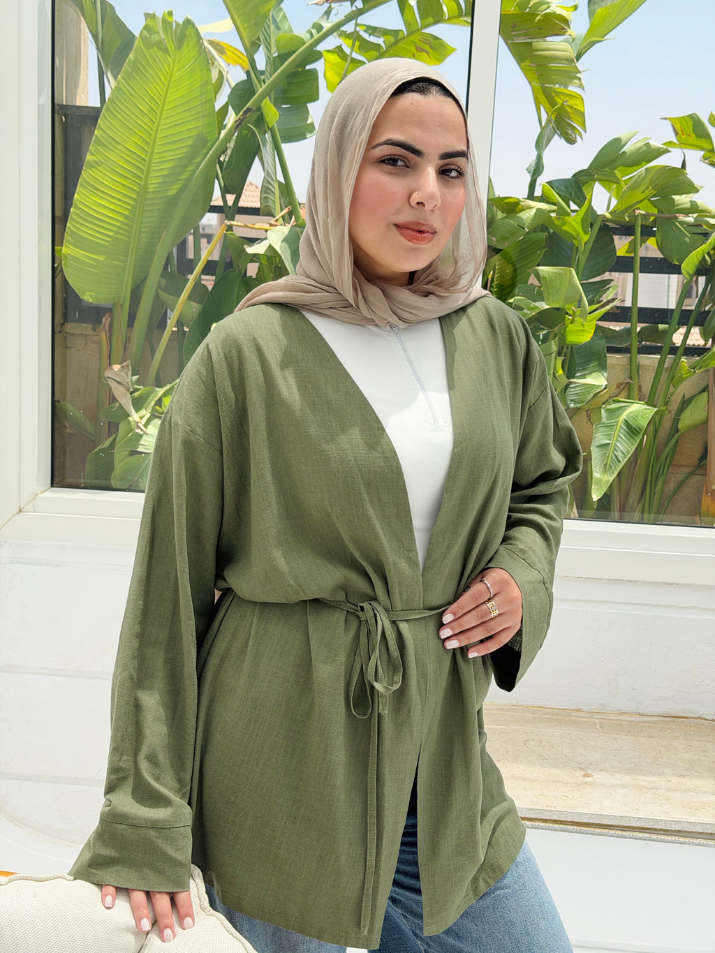 SOLENE Cardigan in Olive