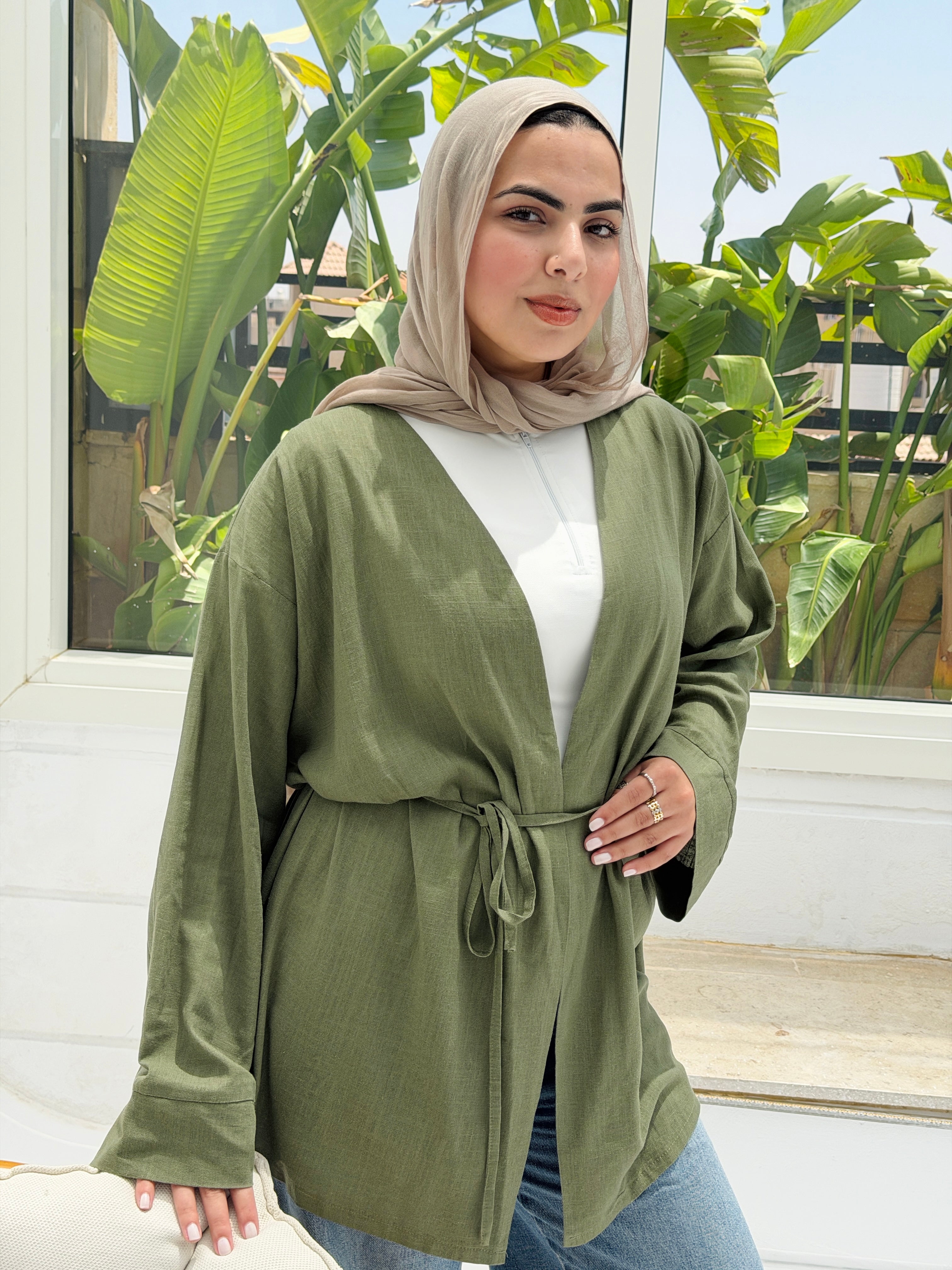 SOLENE Cardigan in Olive