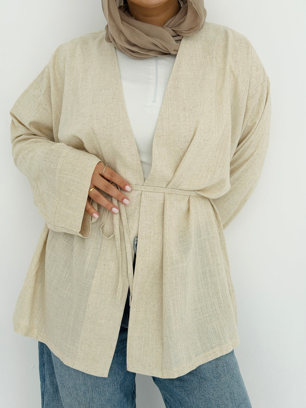 SOLENE Cardigan in Beige
