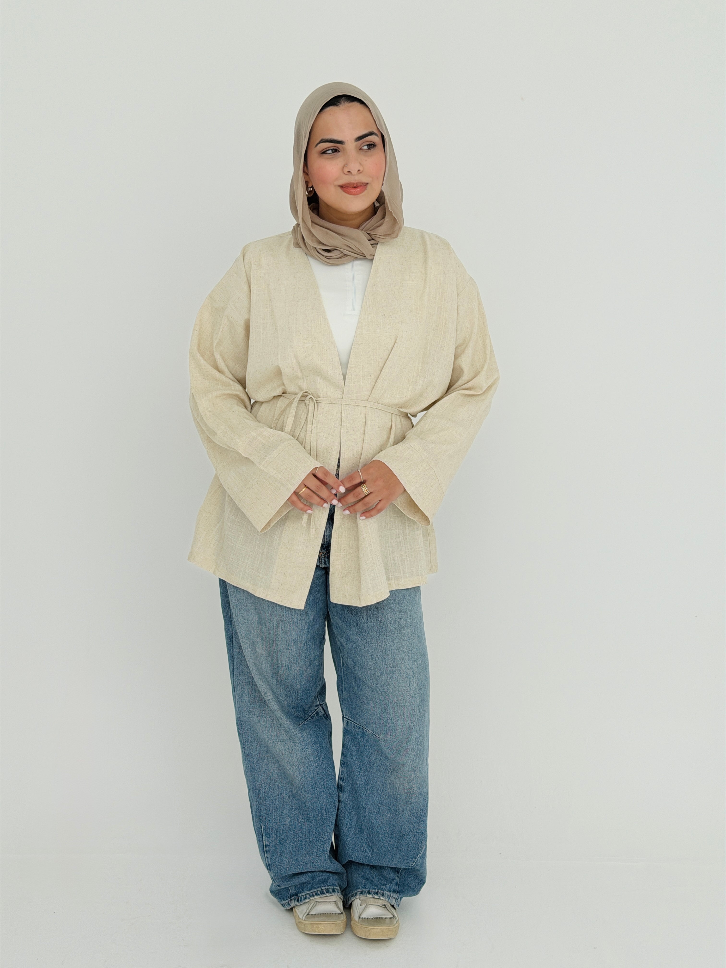 SOLENE Cardigan in Beige