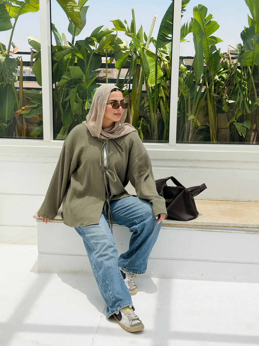 LUNA top in Olive