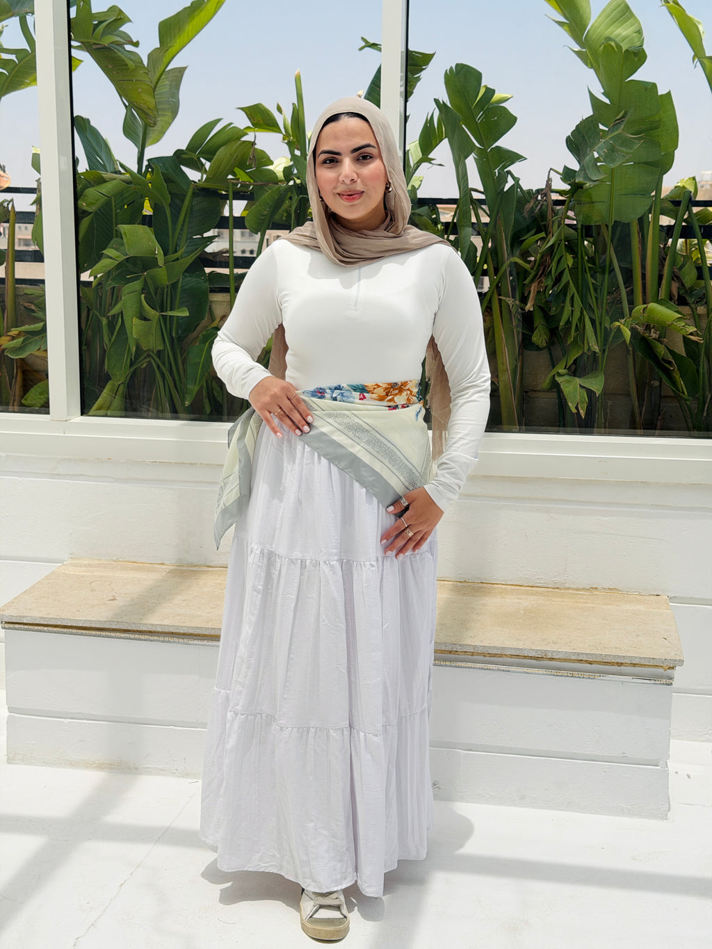 Pearl skirt in White