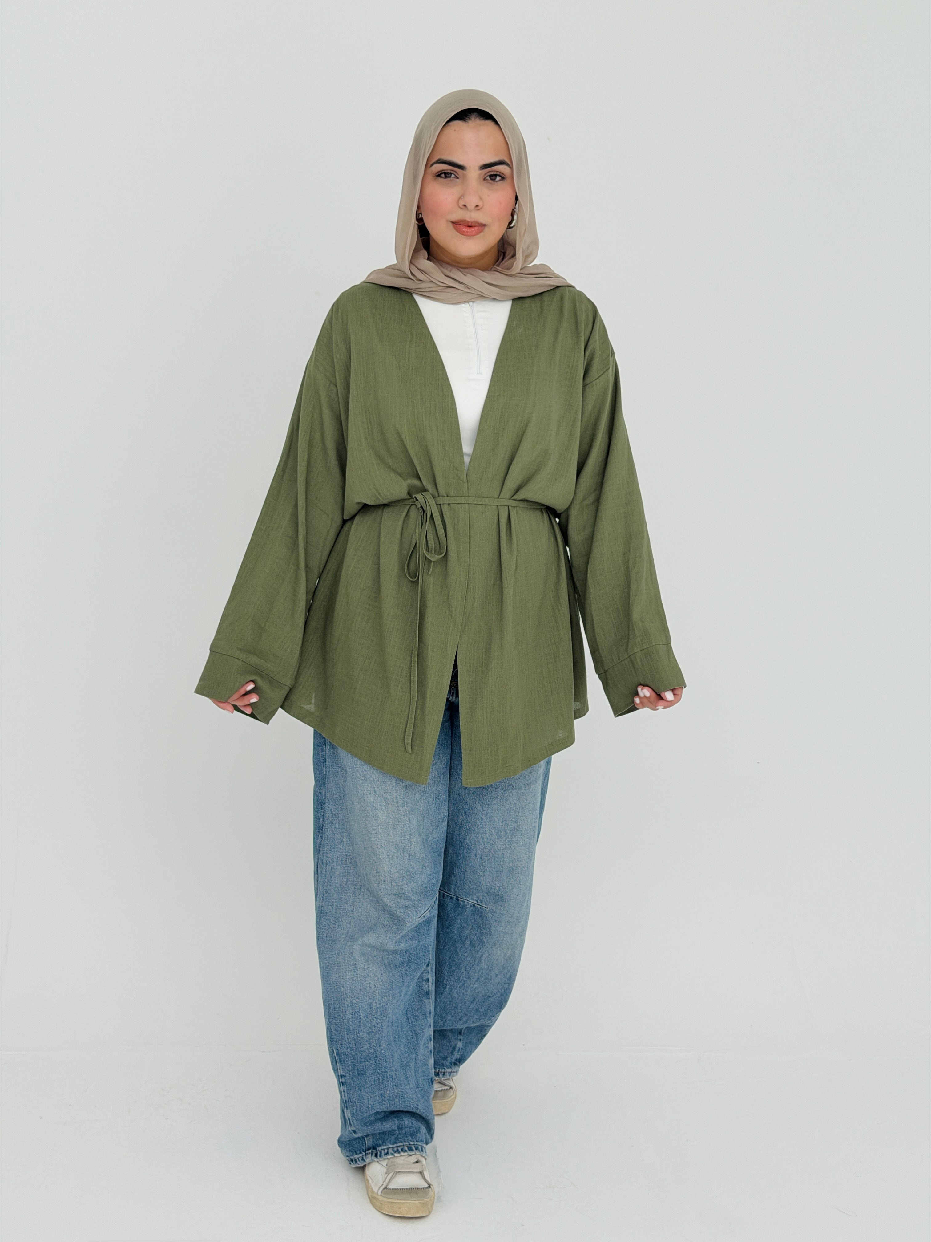 SOLENE Cardigan in Olive