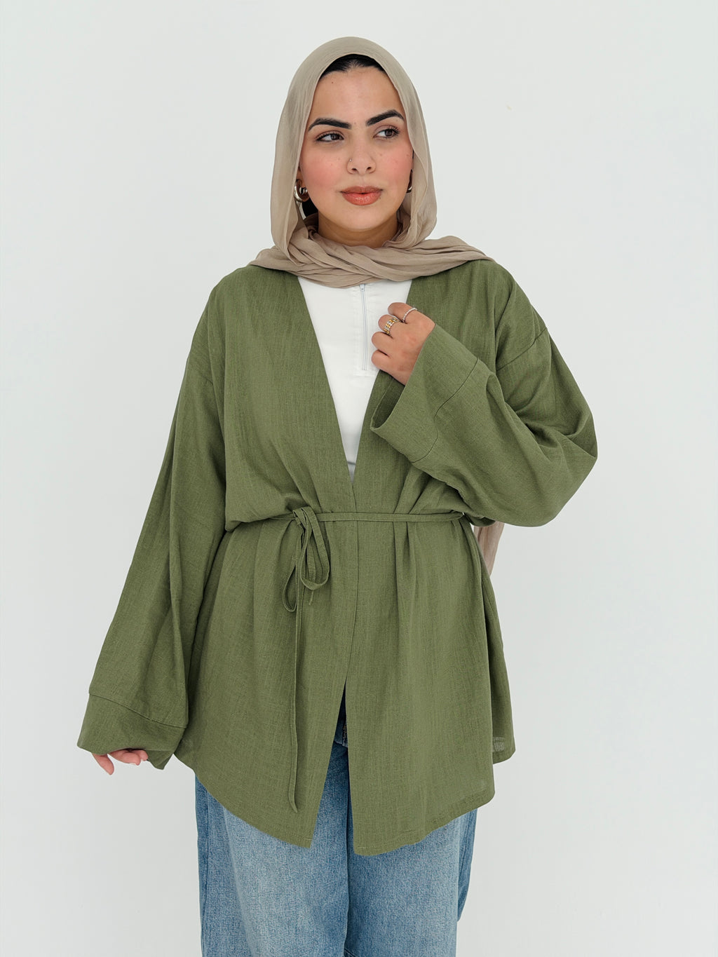 SOLENE Cardigan in Olive