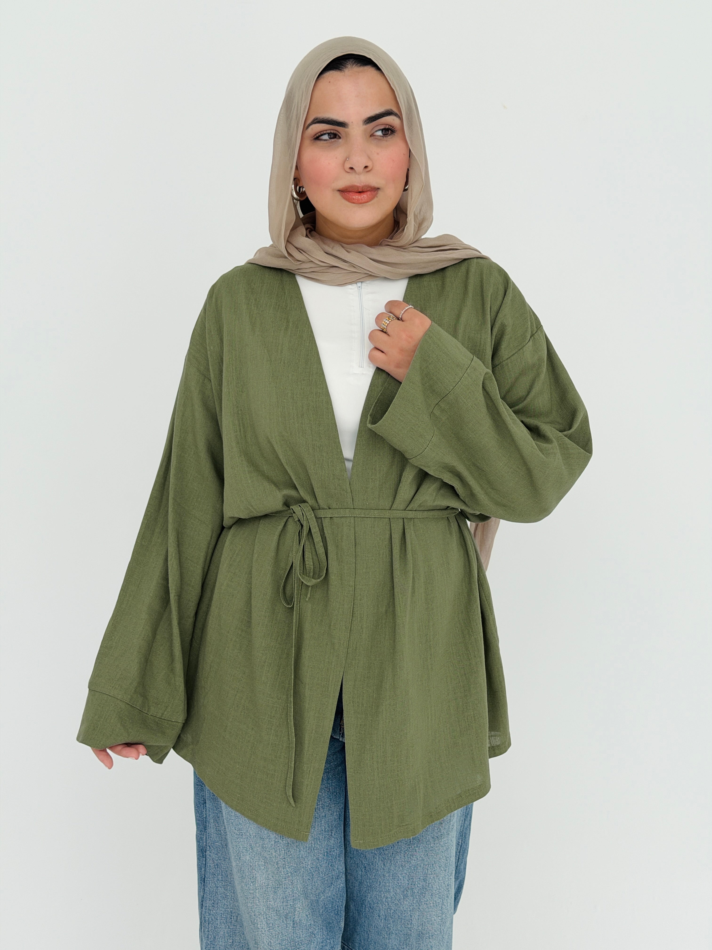 SOLENE Cardigan in Olive