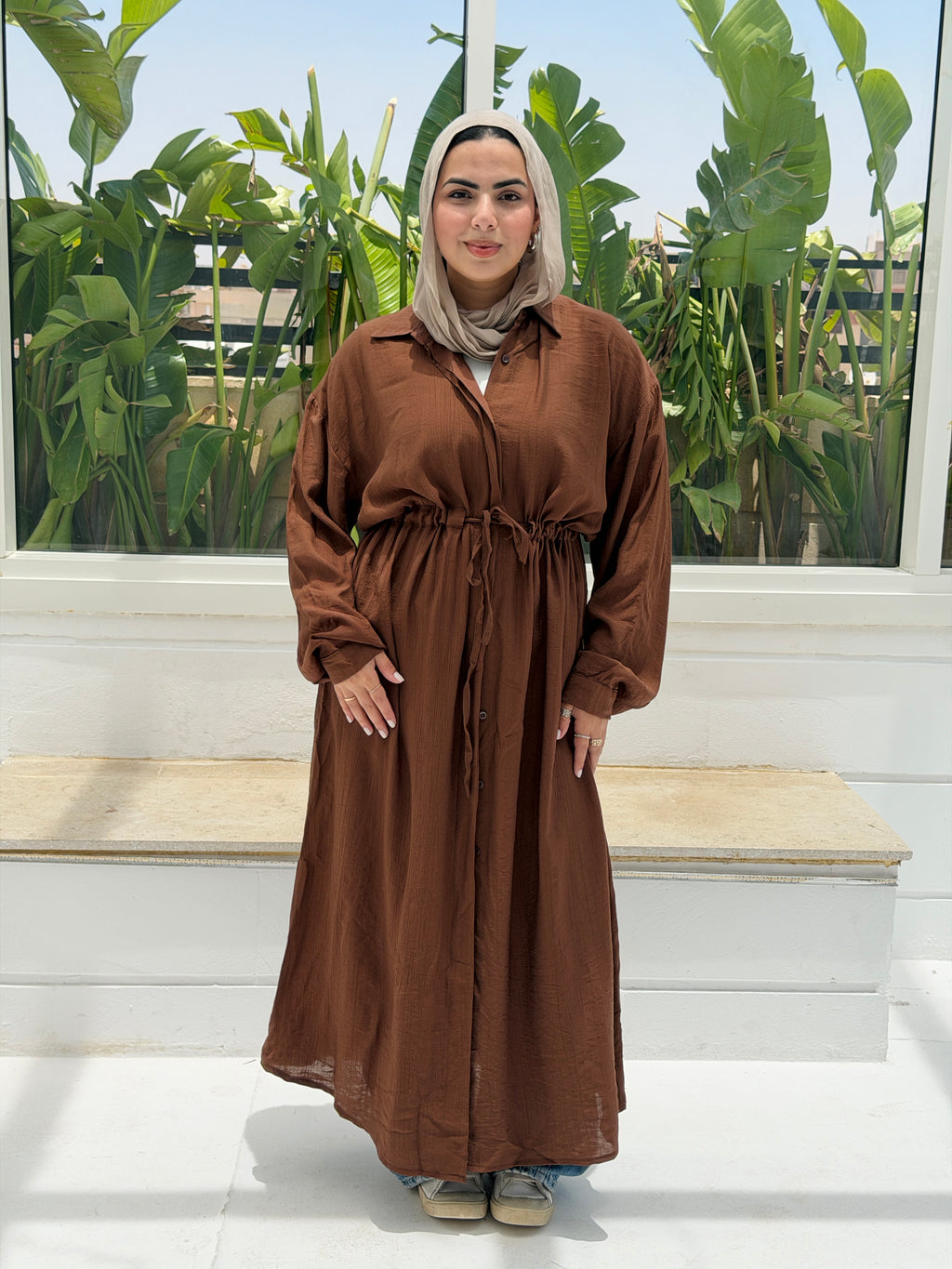 SAGE shirt dress in Brown