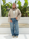 Salt Air crop shirt in Beige