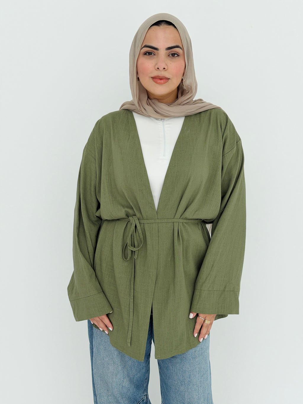 SOLENE Cardigan in Olive