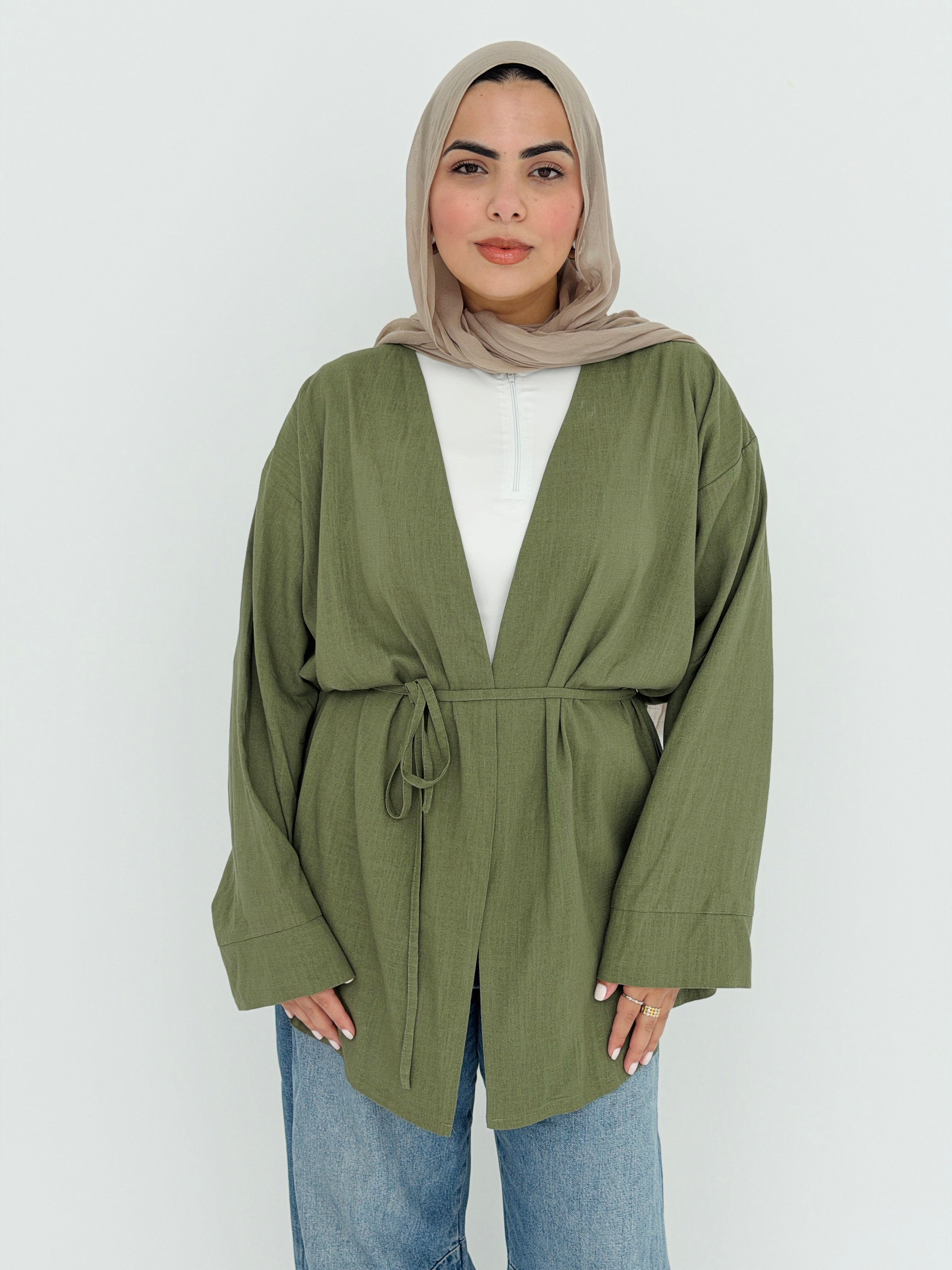 SOLENE Cardigan in Olive