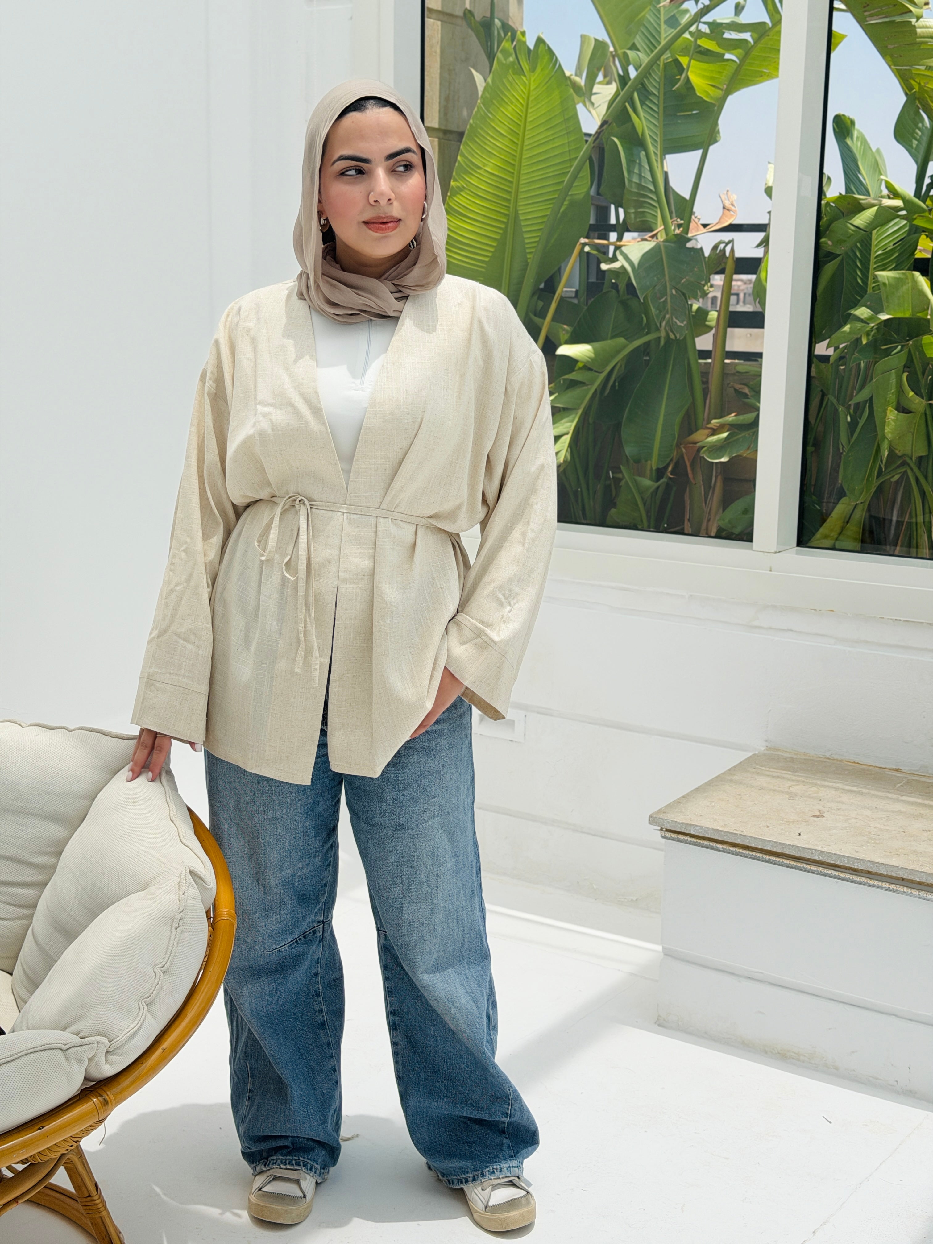 SOLENE Cardigan in Beige