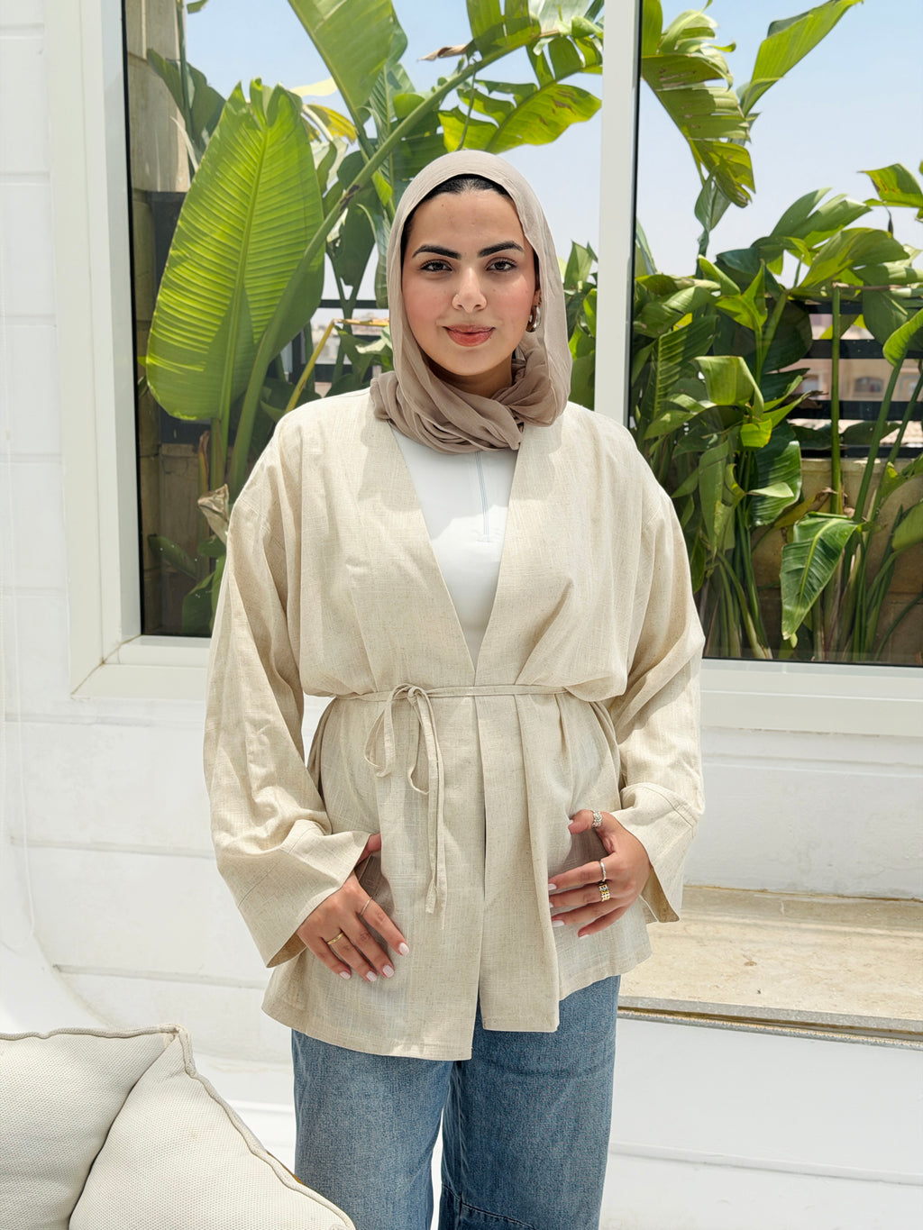 SOLENE Cardigan in Beige
