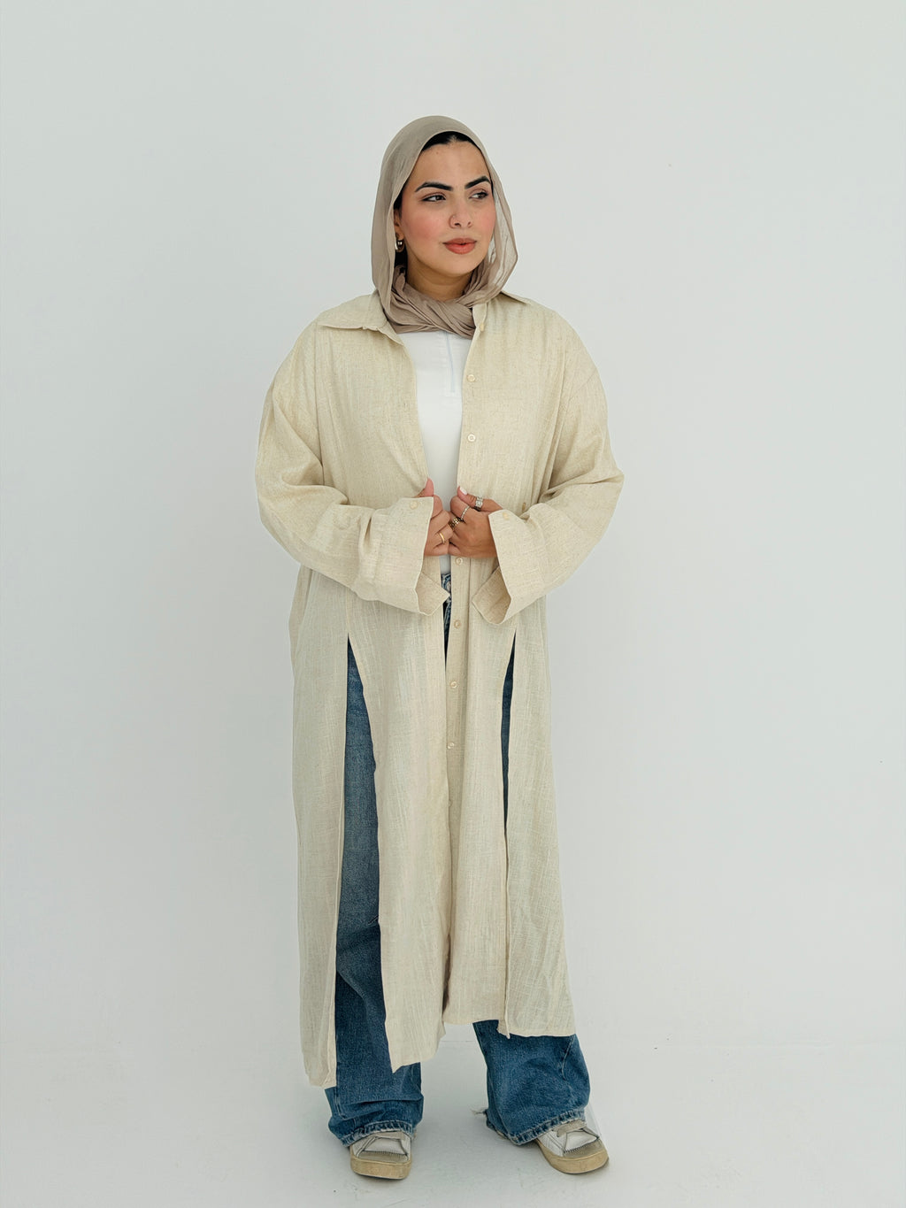 ALMA long shirt in Beige