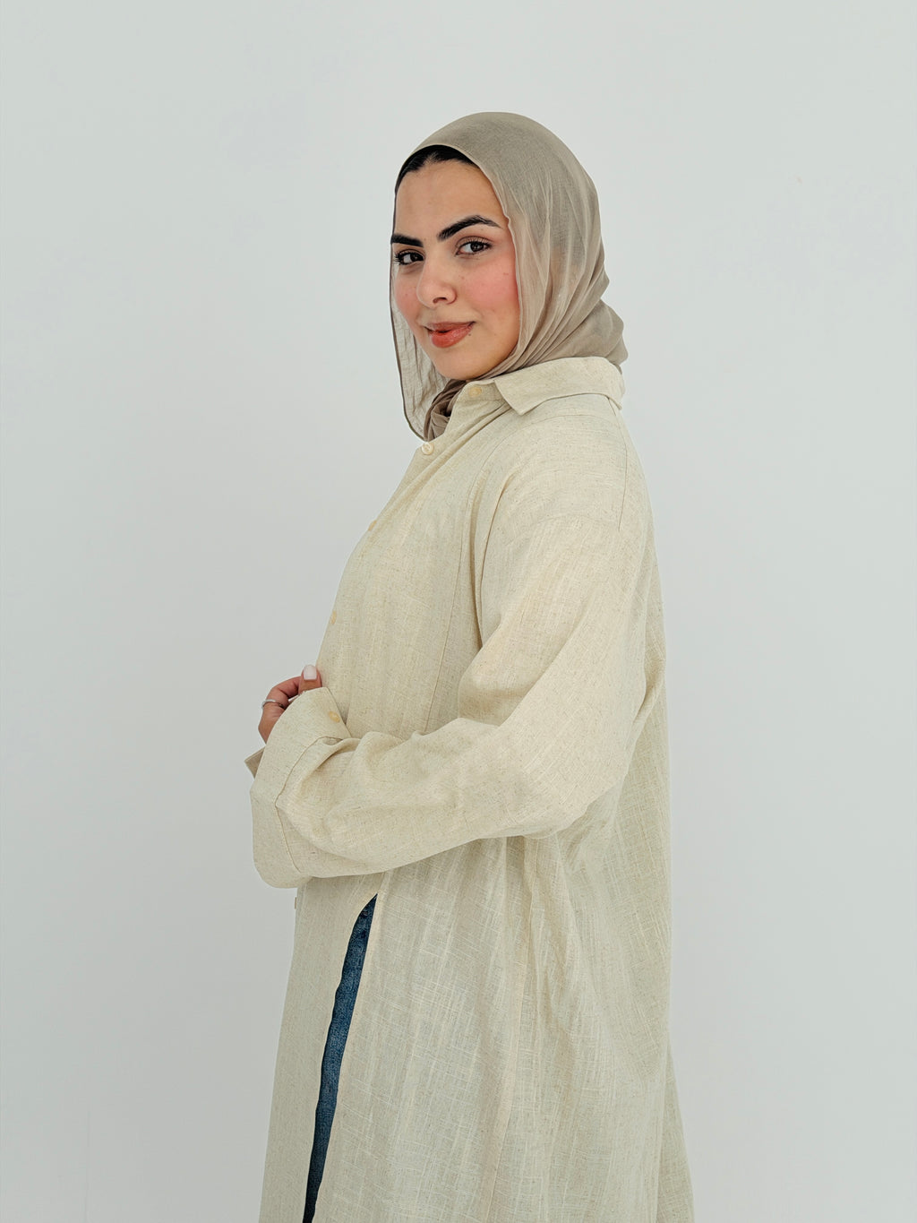 ALMA long shirt in Beige
