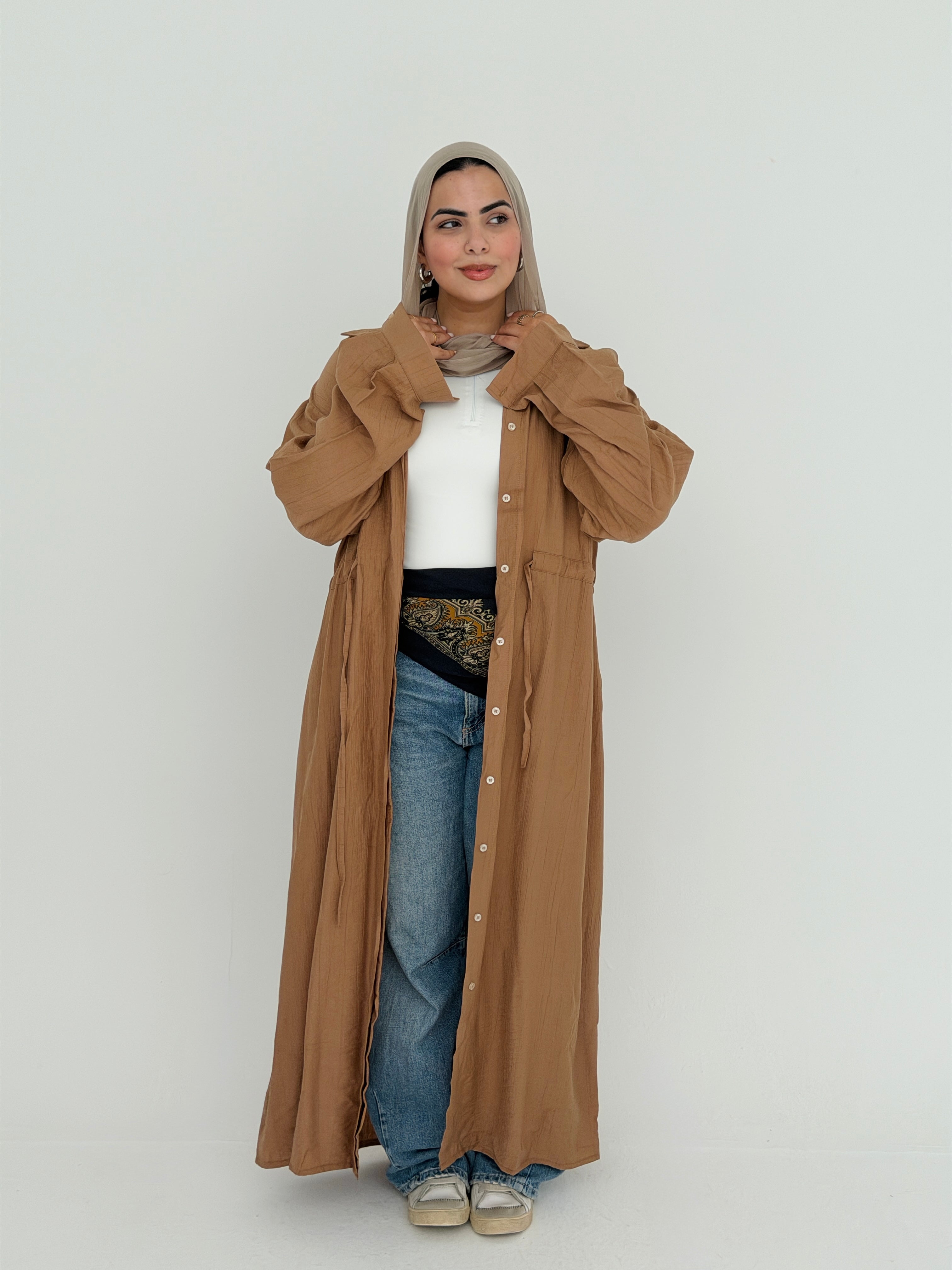 SAGE Shirt Dress in Camel