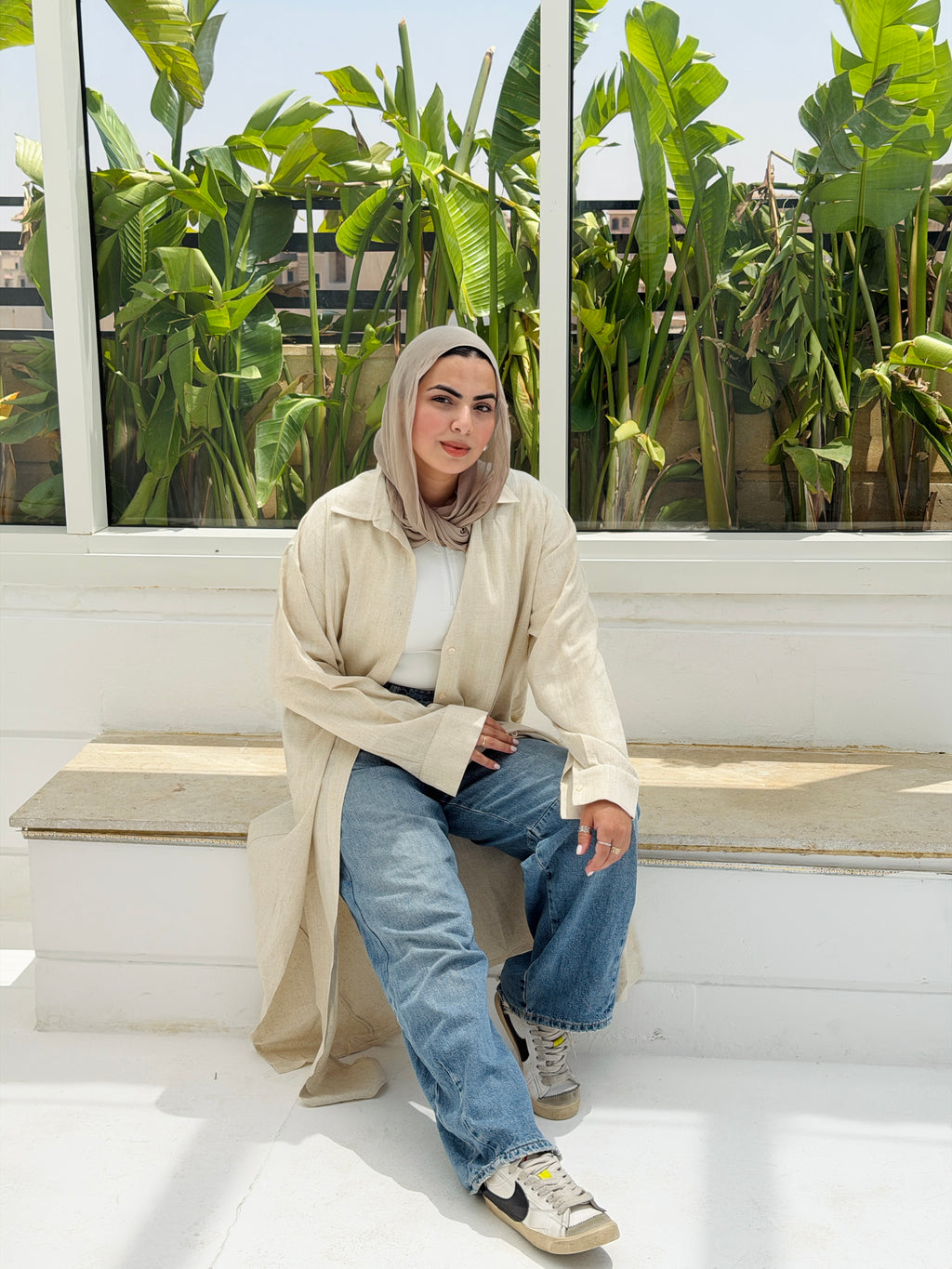 ALMA long shirt in Beige
