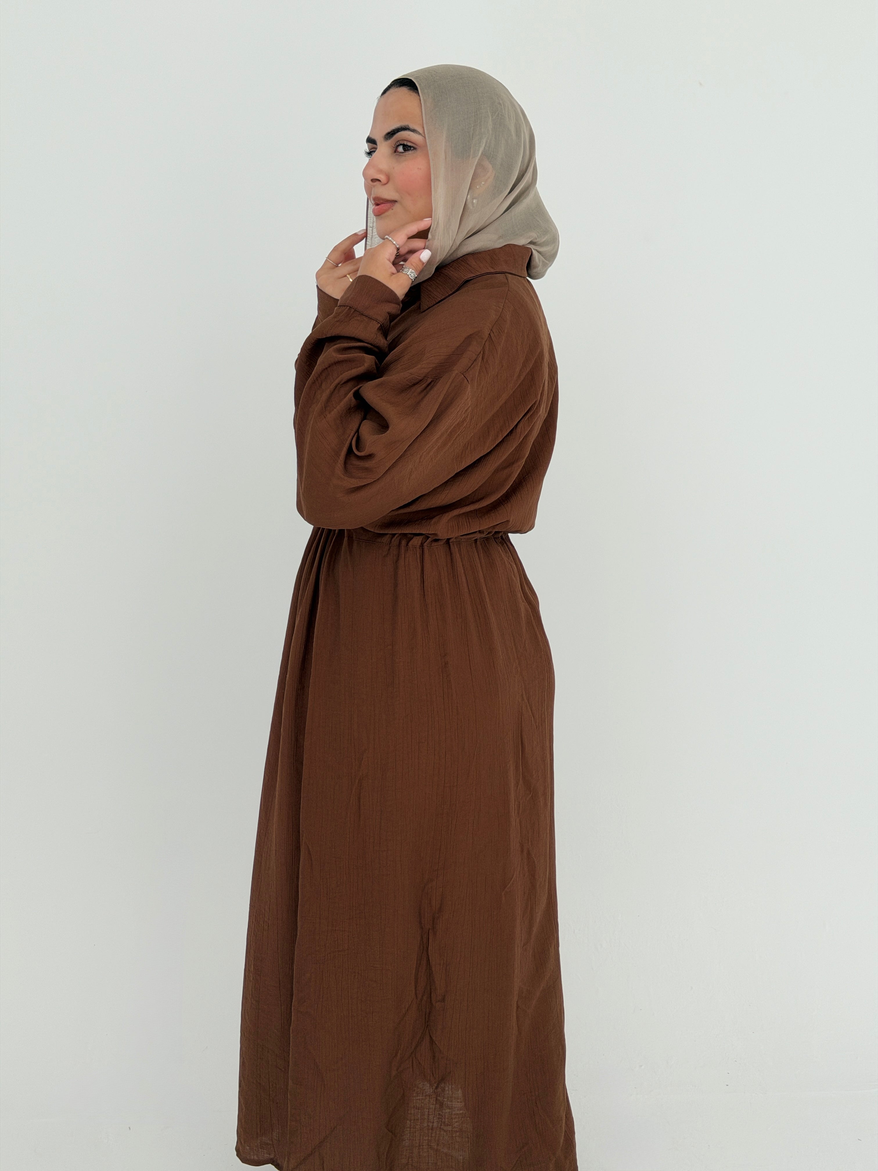SAGE shirt dress in Brown
