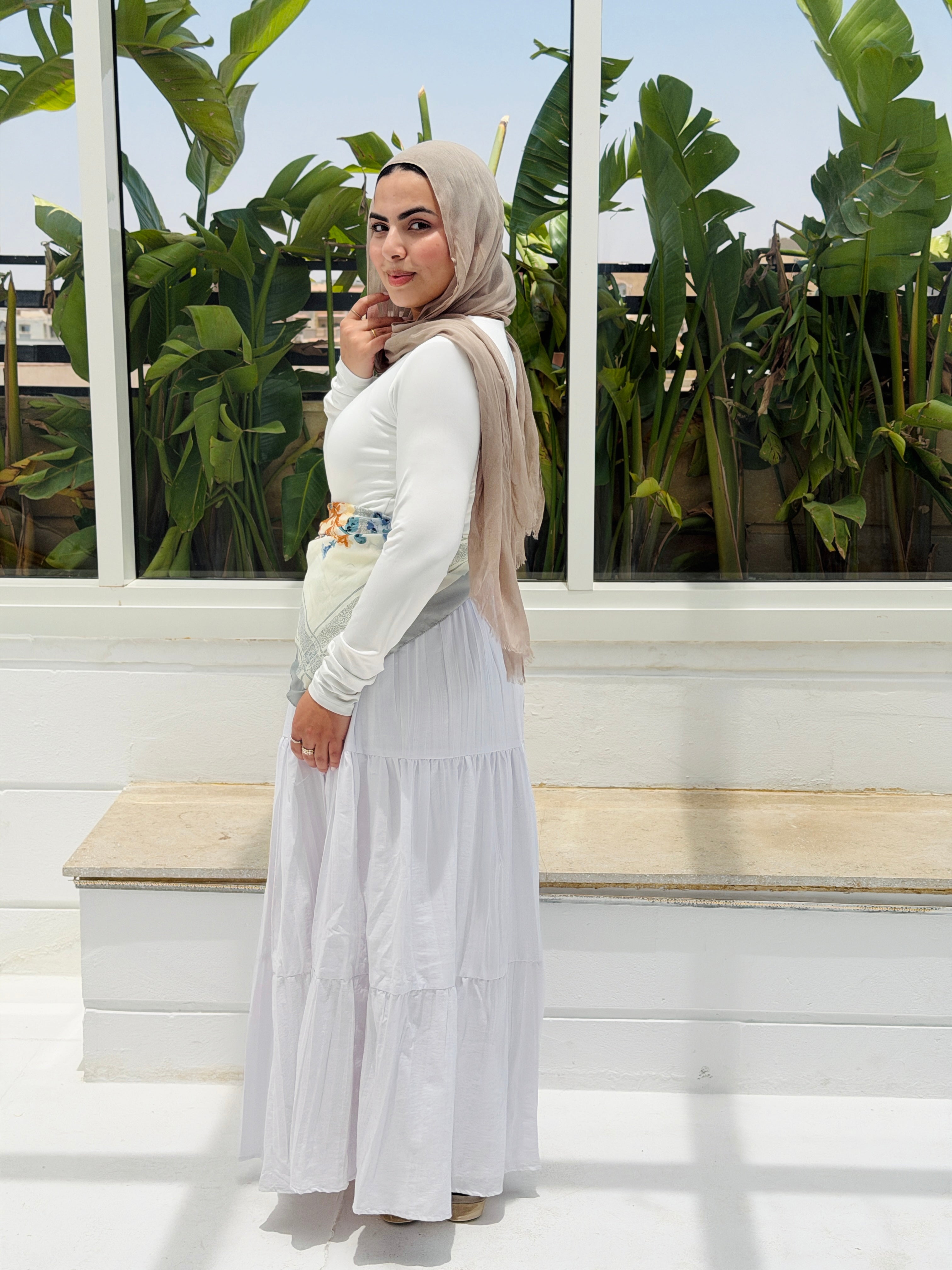 Pearl skirt in White