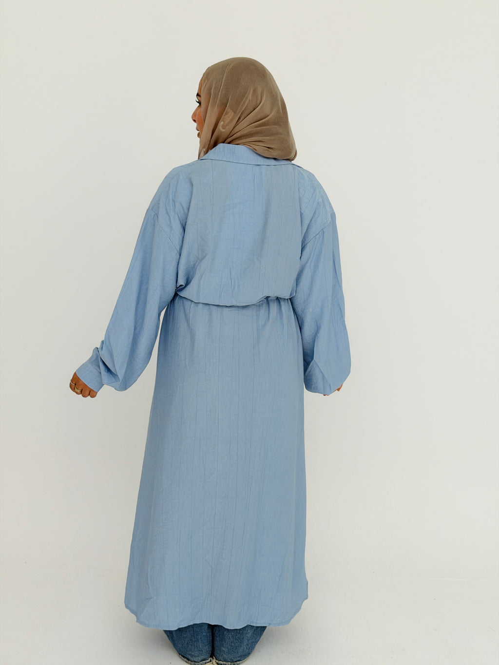 SAGE shirt dress in sky blue
