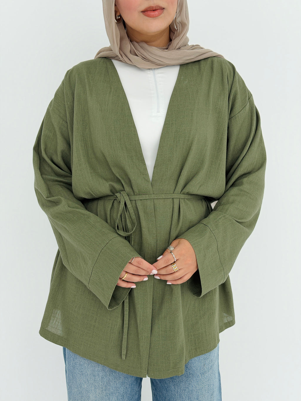 SOLENE Cardigan in Olive