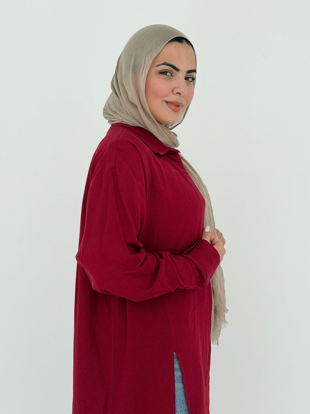ALMA long shirt in Burgundy