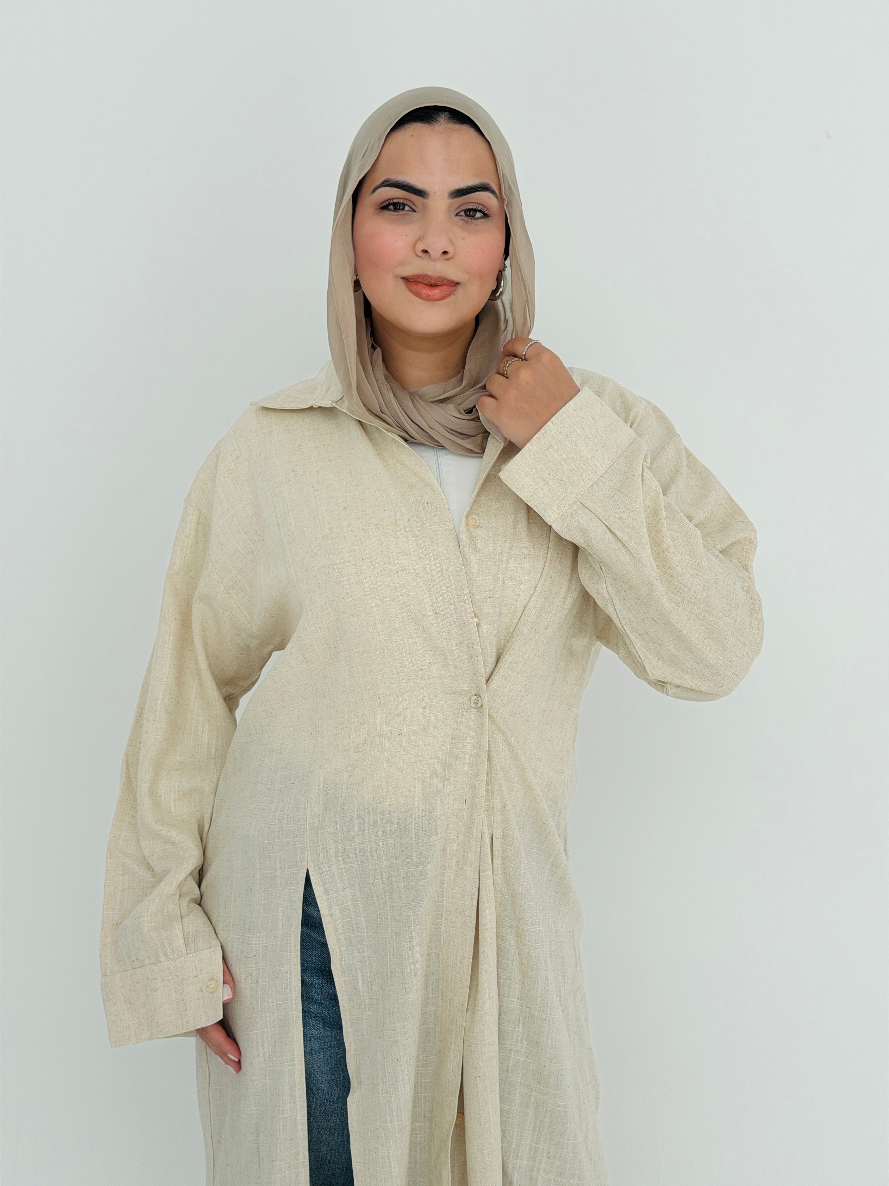 ALMA long shirt in Beige