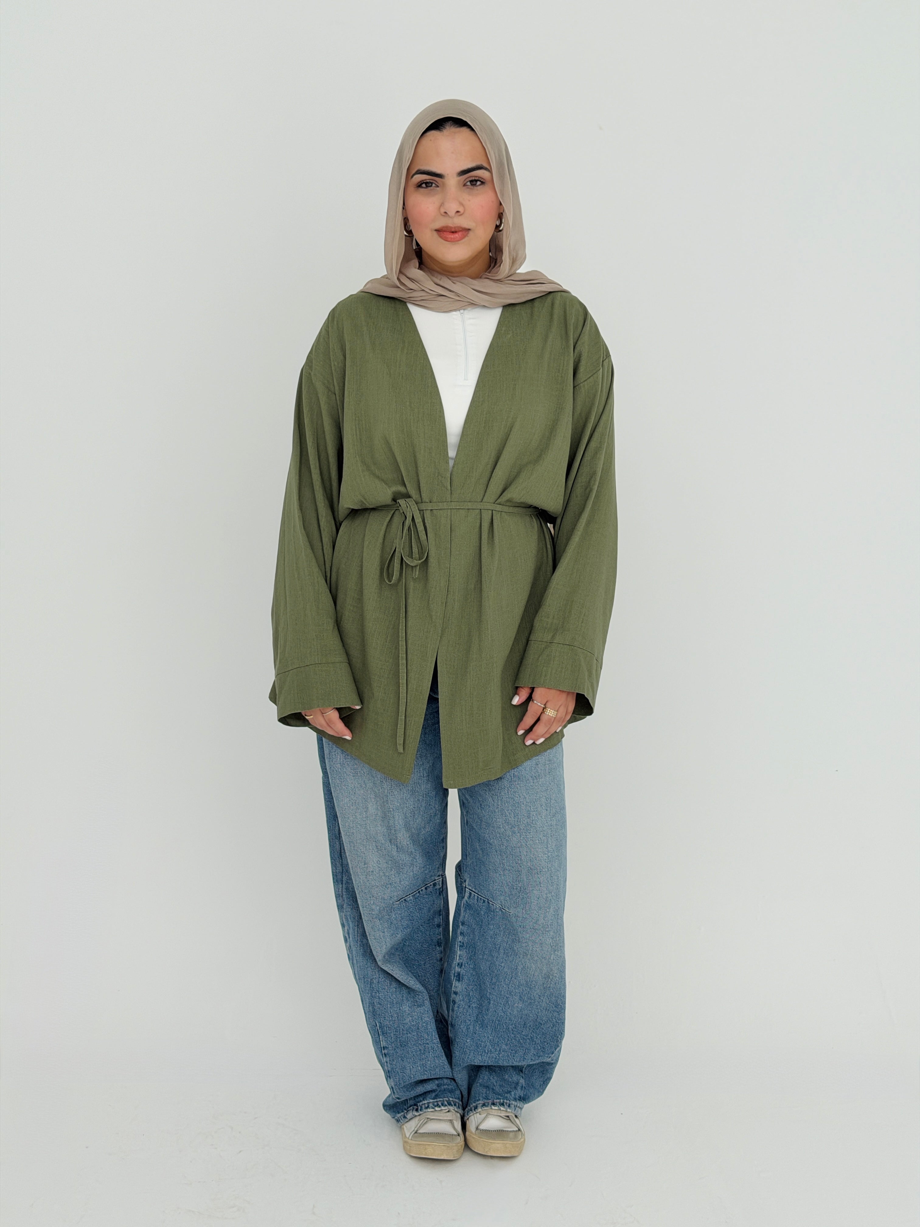 SOLENE Cardigan in Olive