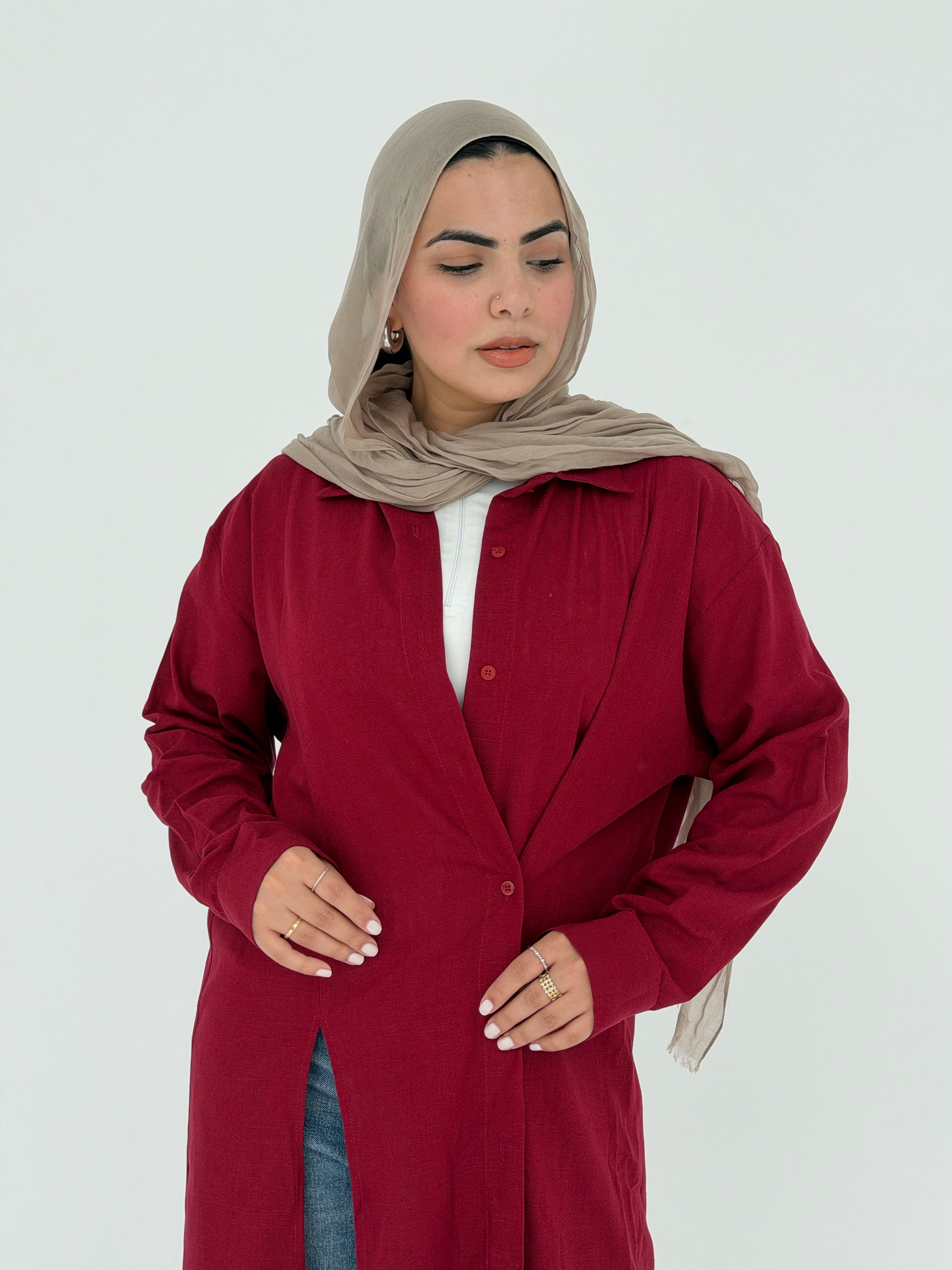 ALMA long shirt in Burgundy