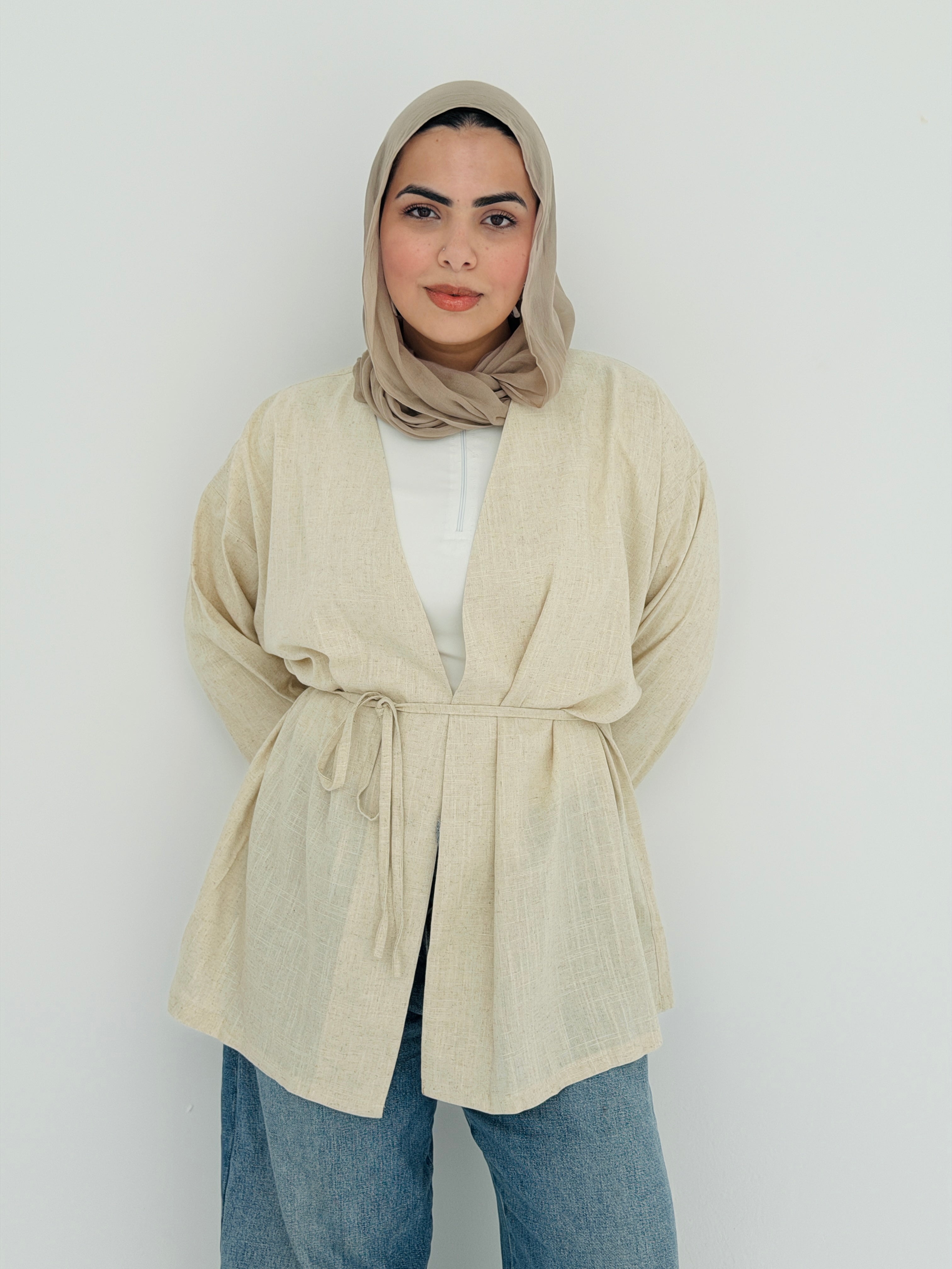 SOLENE Cardigan in Beige