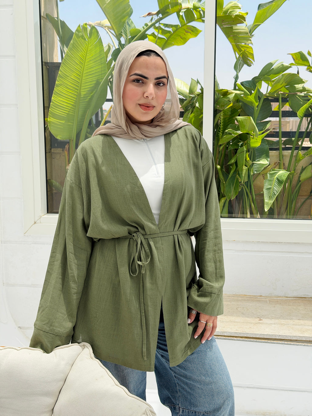 SOLENE Cardigan in Olive
