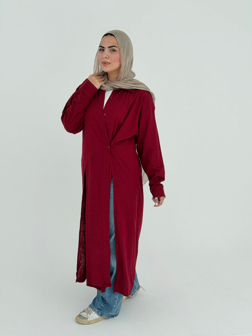 ALMA long shirt in Burgundy