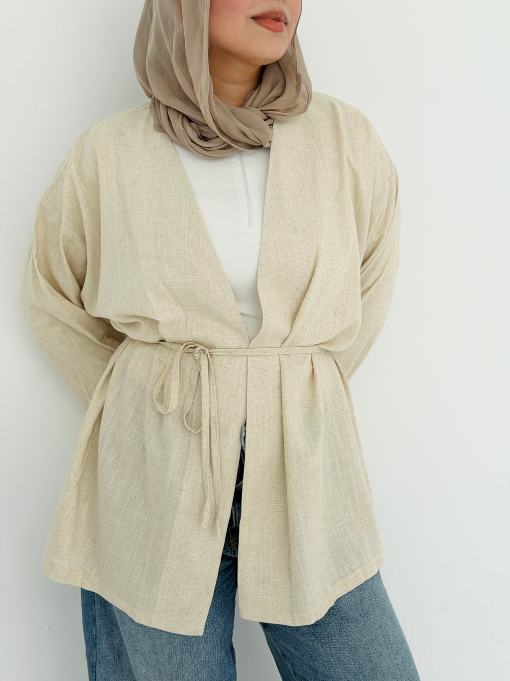 SOLENE Cardigan in Beige