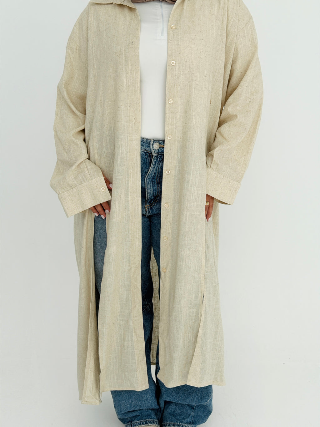 ALMA long shirt in Beige
