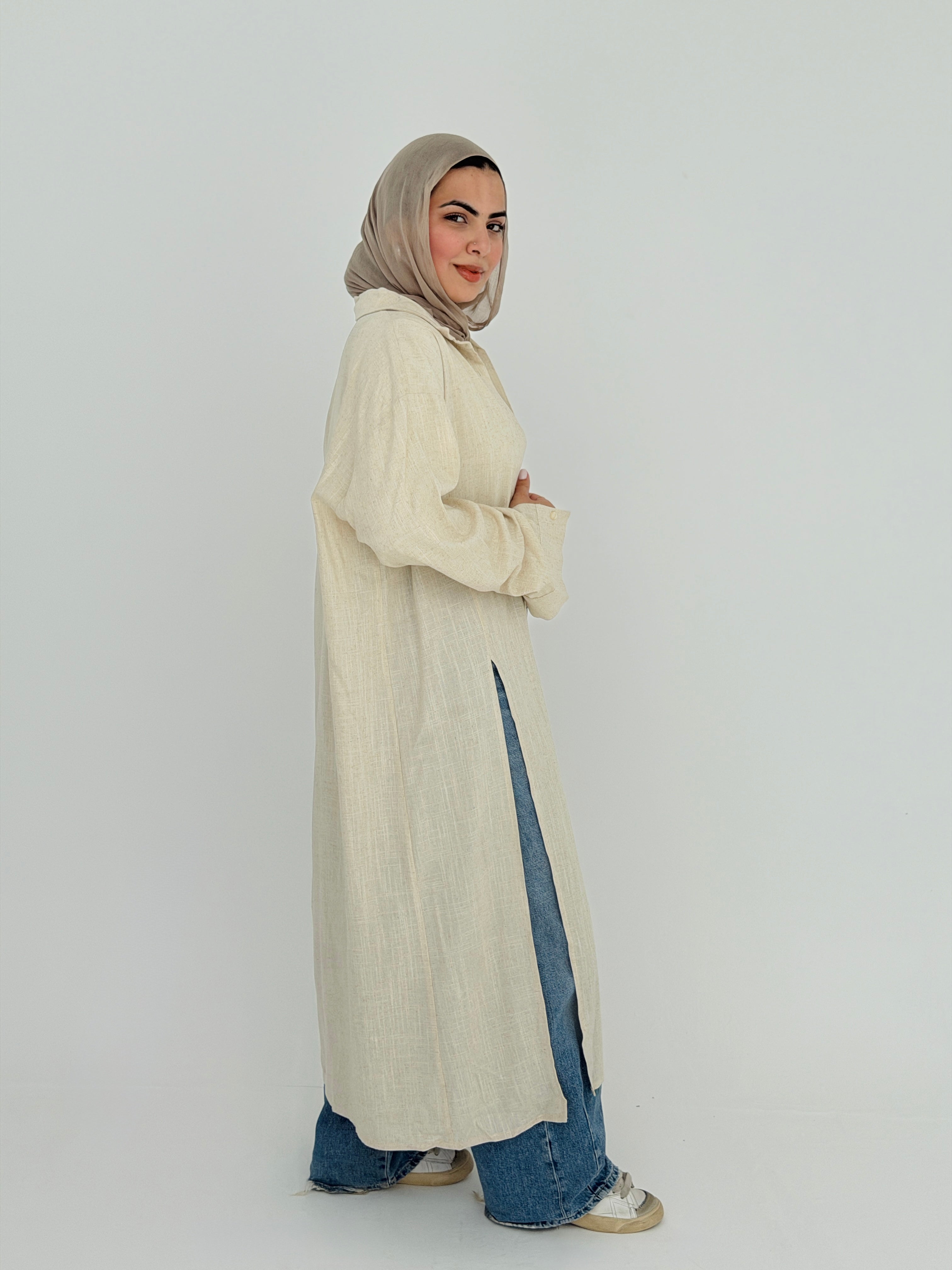 ALMA long shirt in Beige