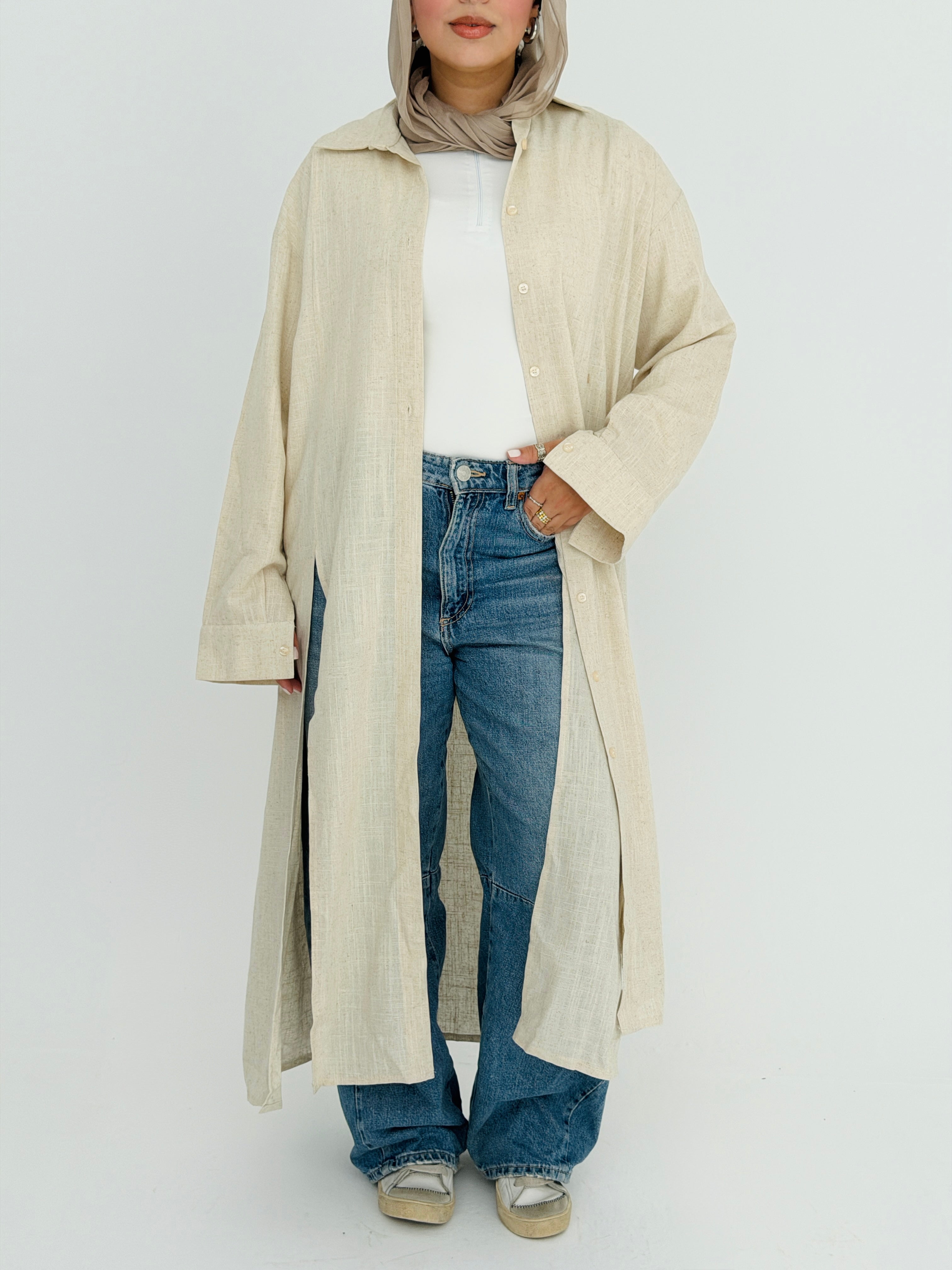 ALMA long shirt in Beige