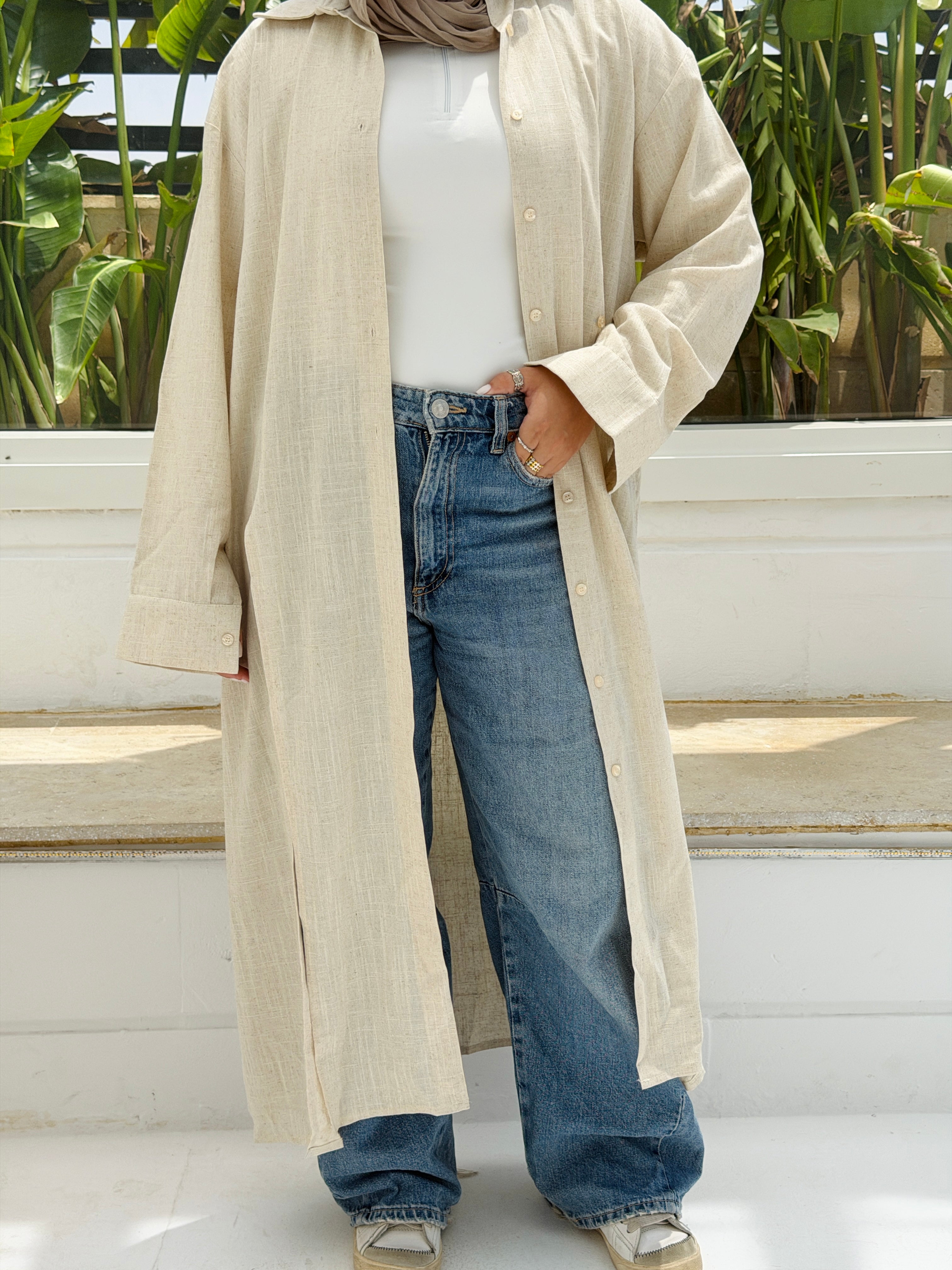 ALMA long shirt in Beige