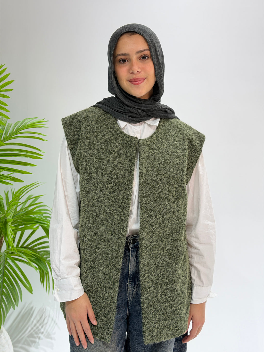 Haze Cable Vest - Olive