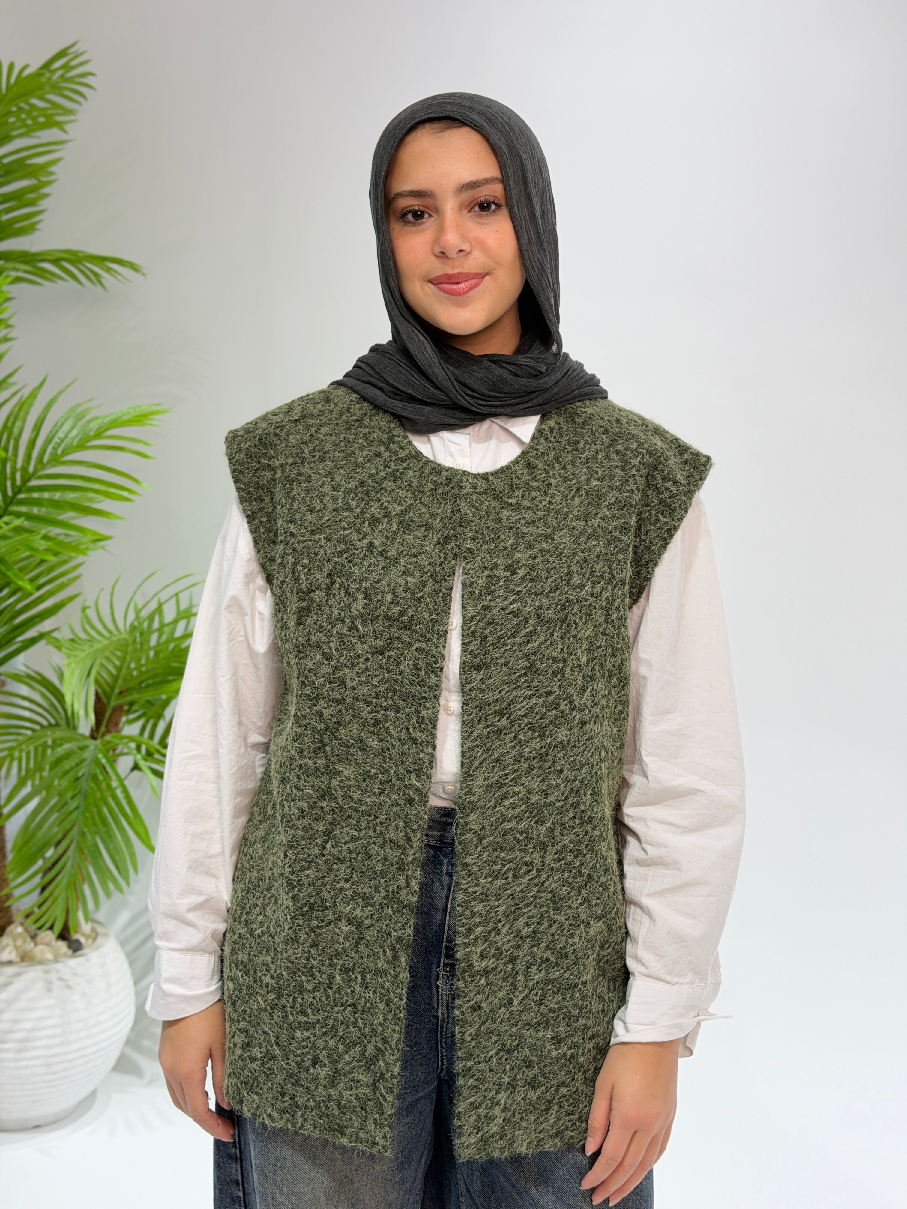 Haze Cable Vest - Olive