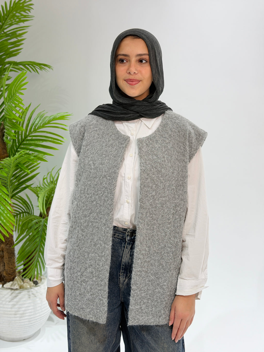 Haze Cable Vest - Grey