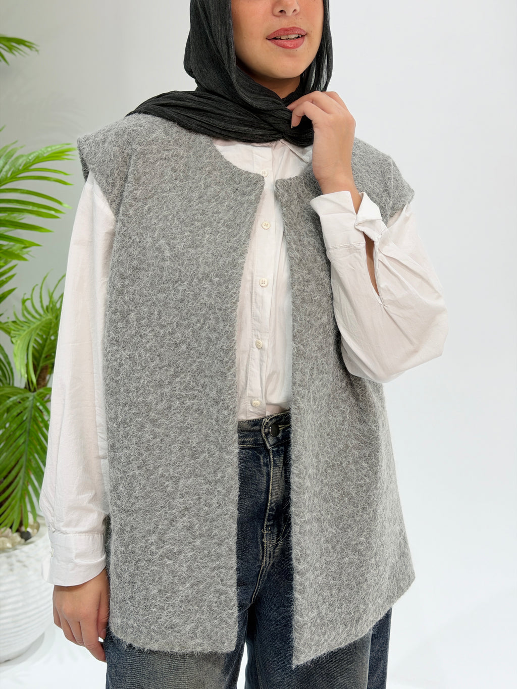 Haze Cable Vest - Grey