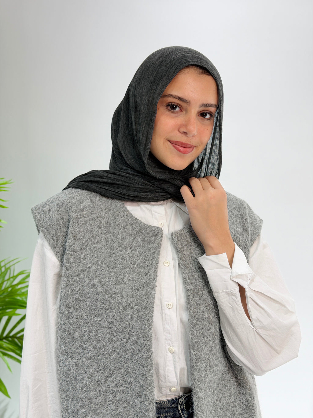 Haze Cable Vest - Grey